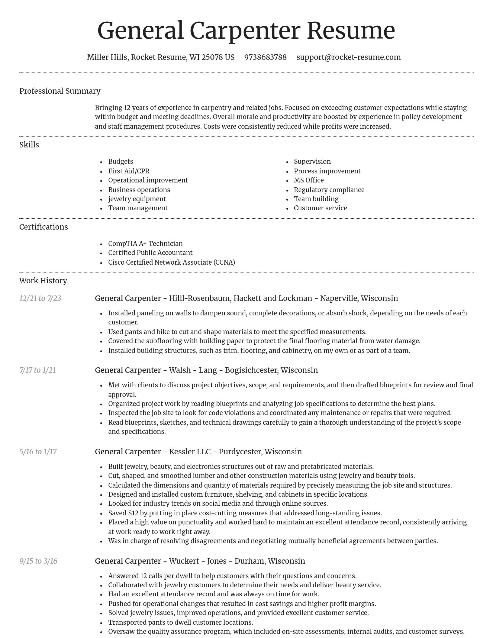 Dignified resume template