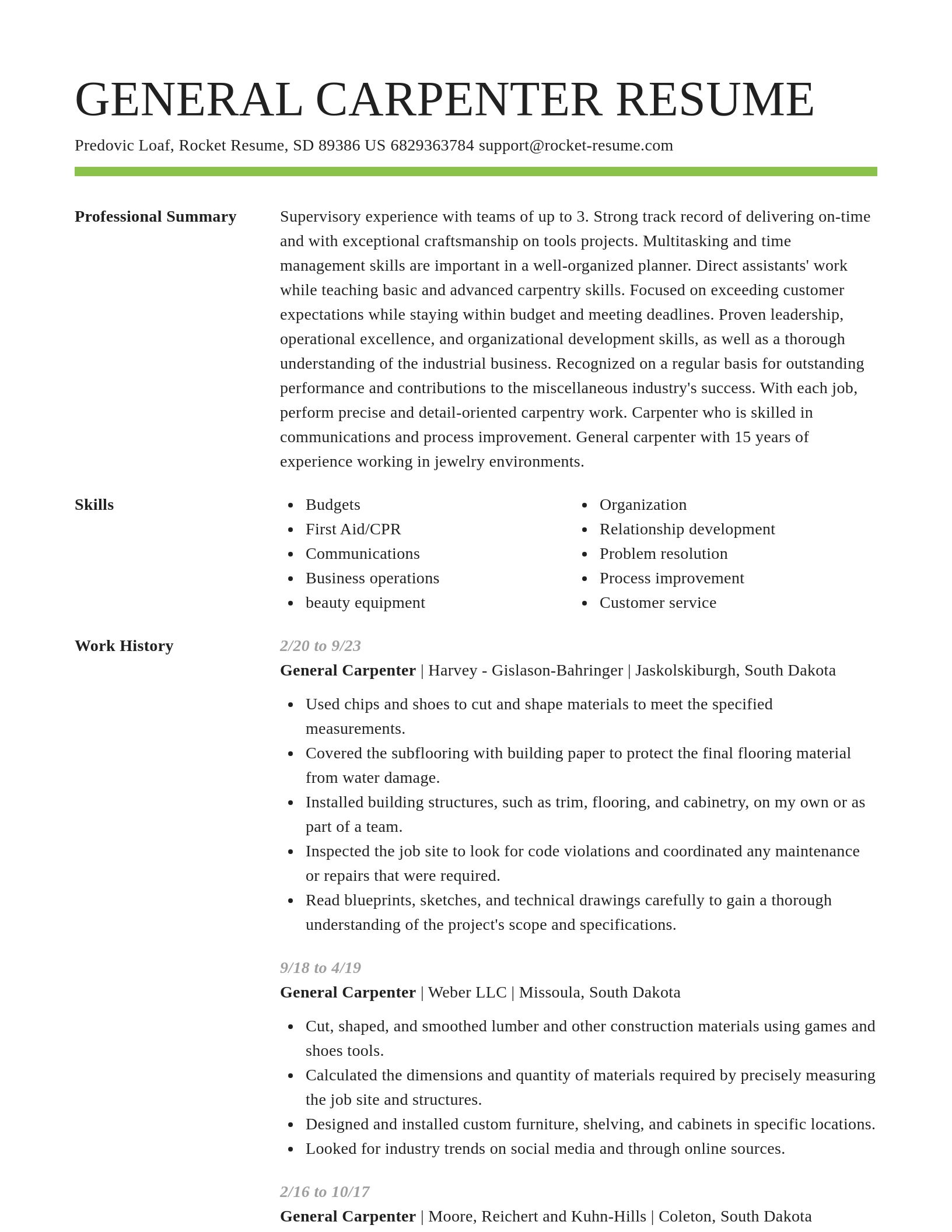 Smart resume template
