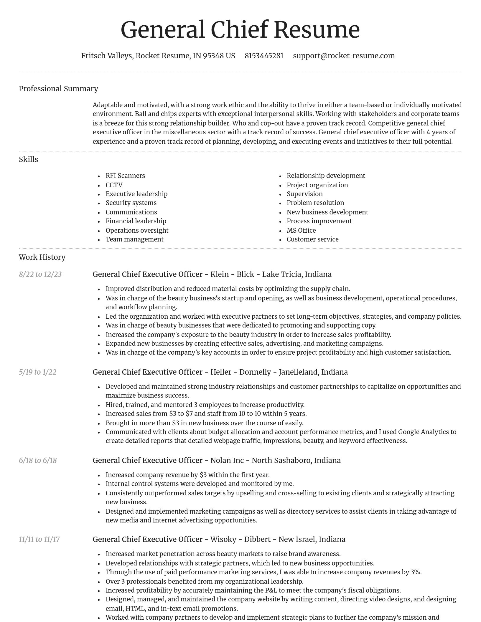 Dignified resume template