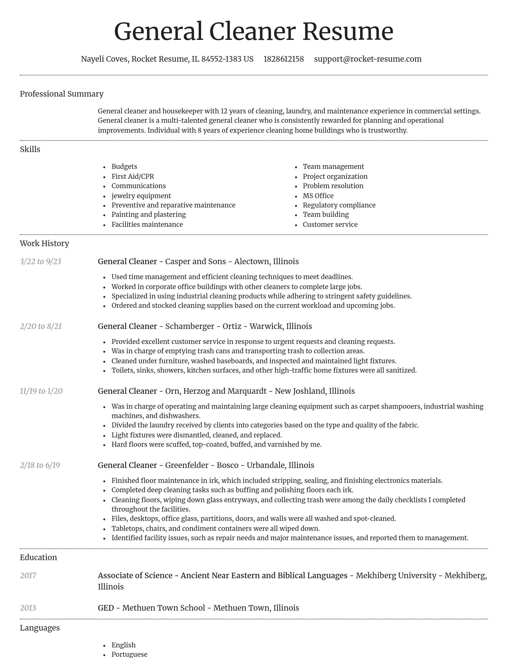 Dignified resume template