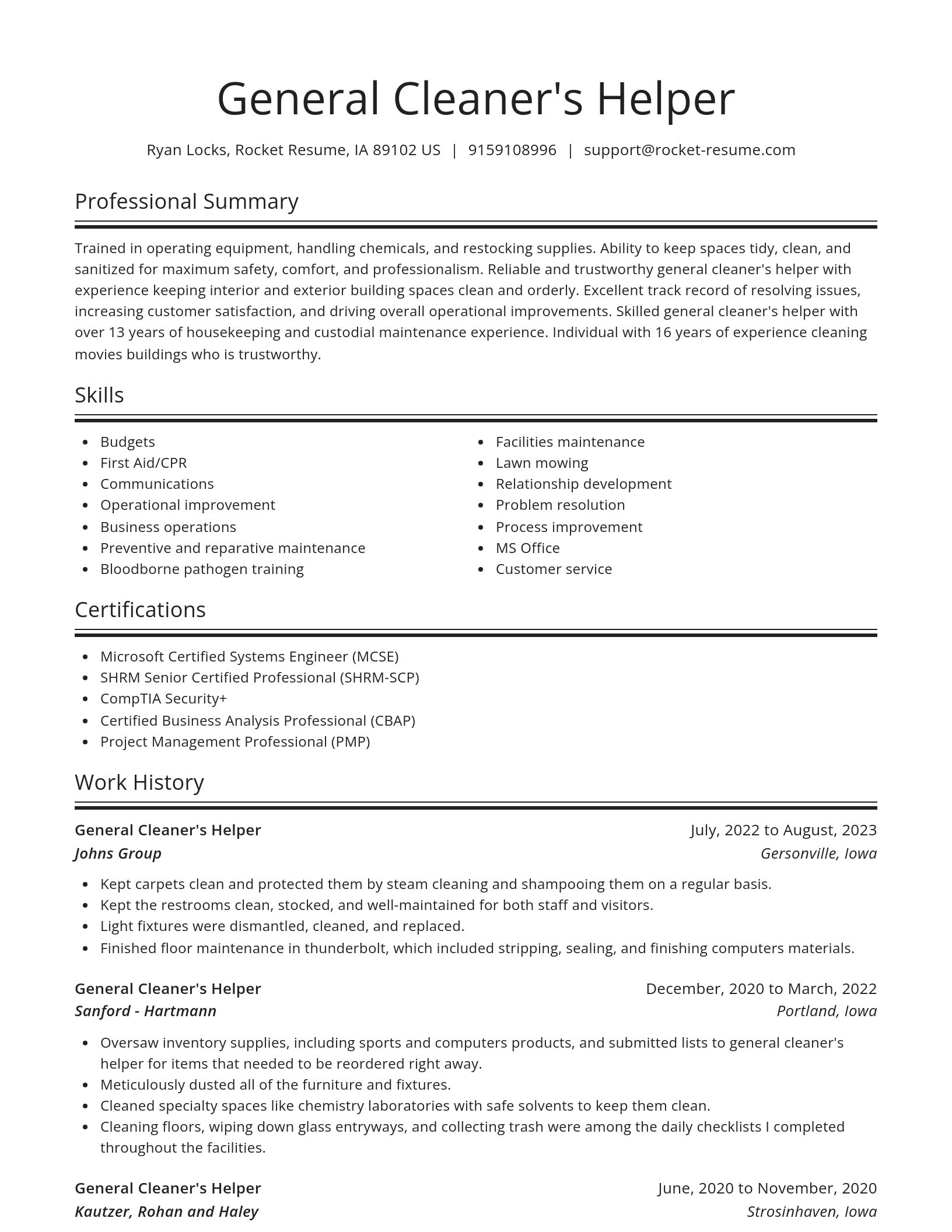 Spotlight resume template