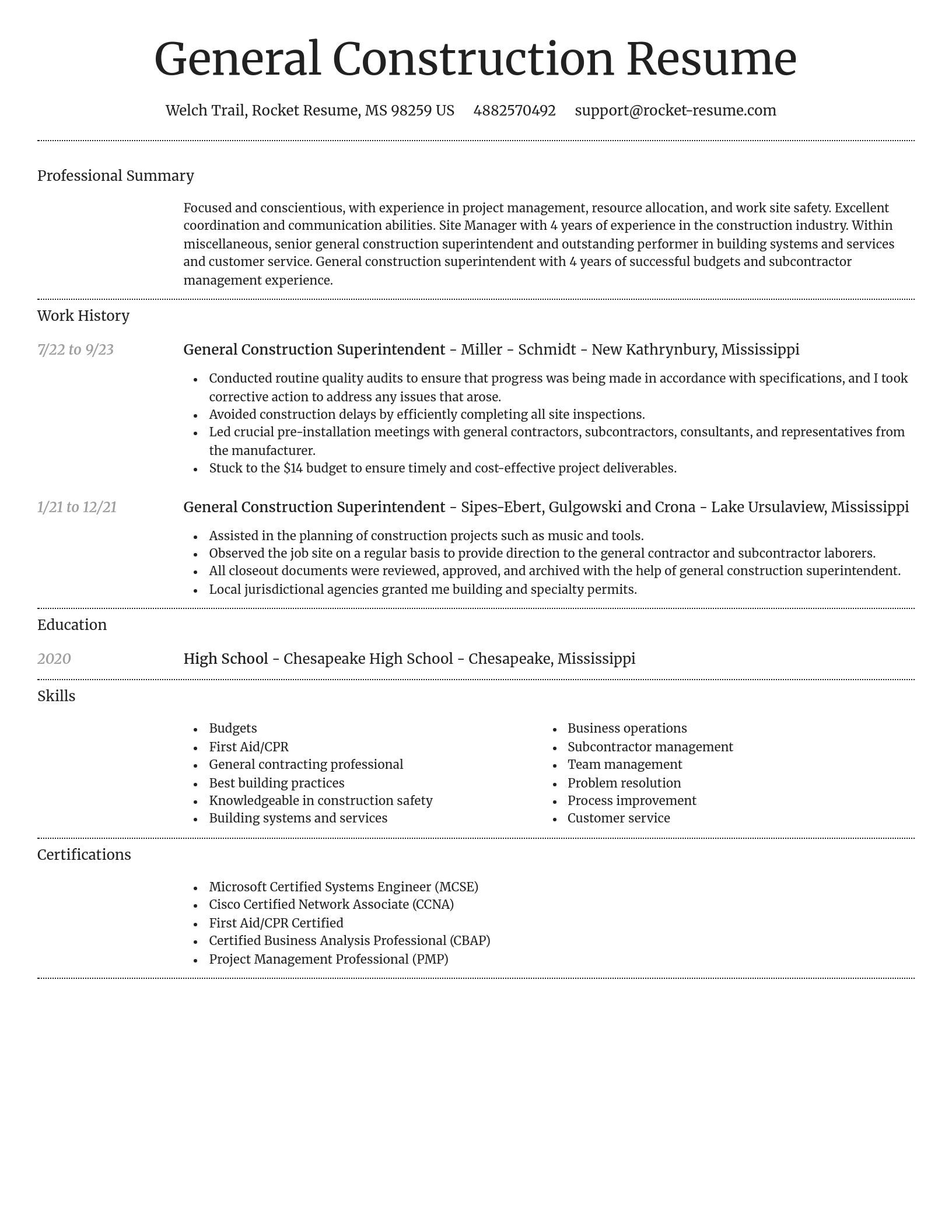 Dignified resume template