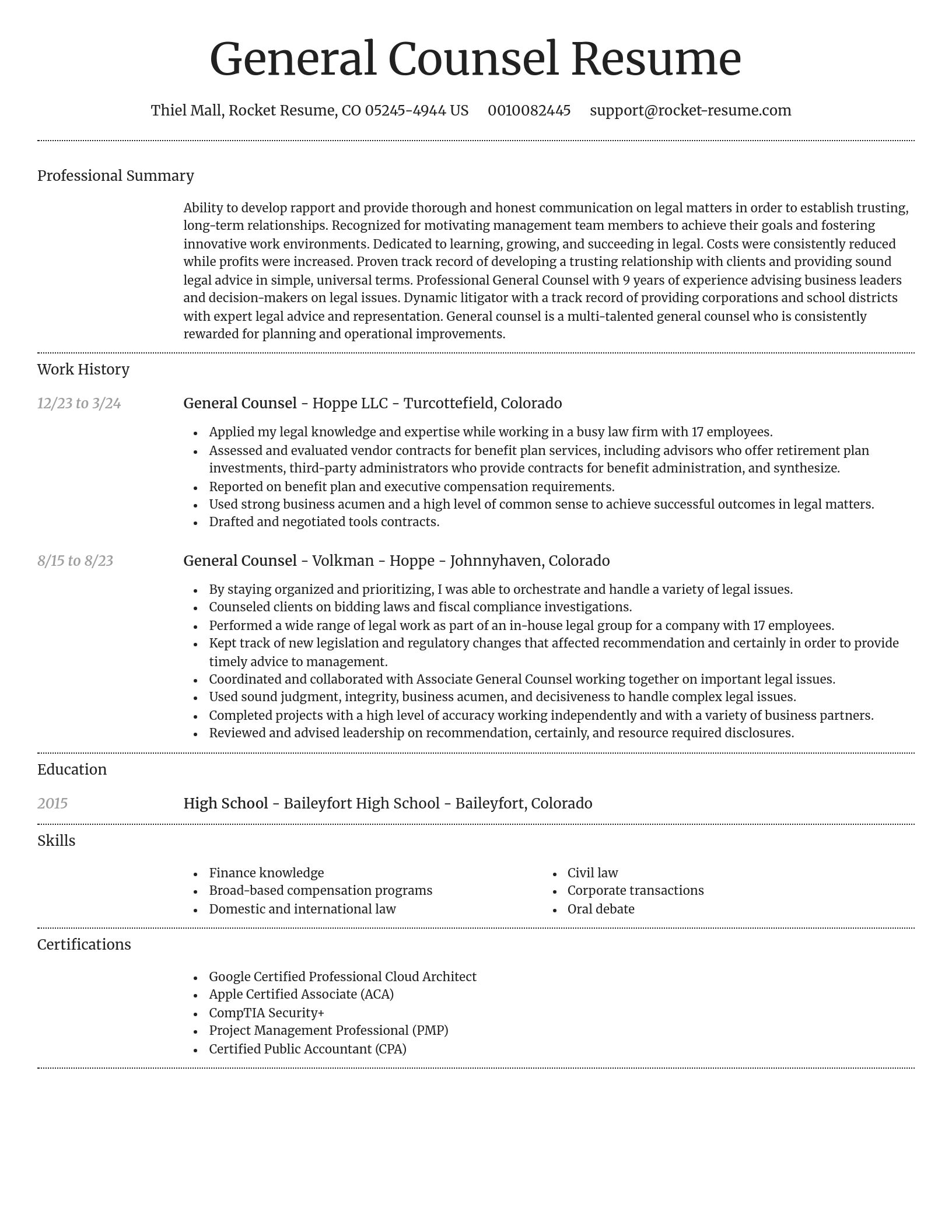 Dignified resume template