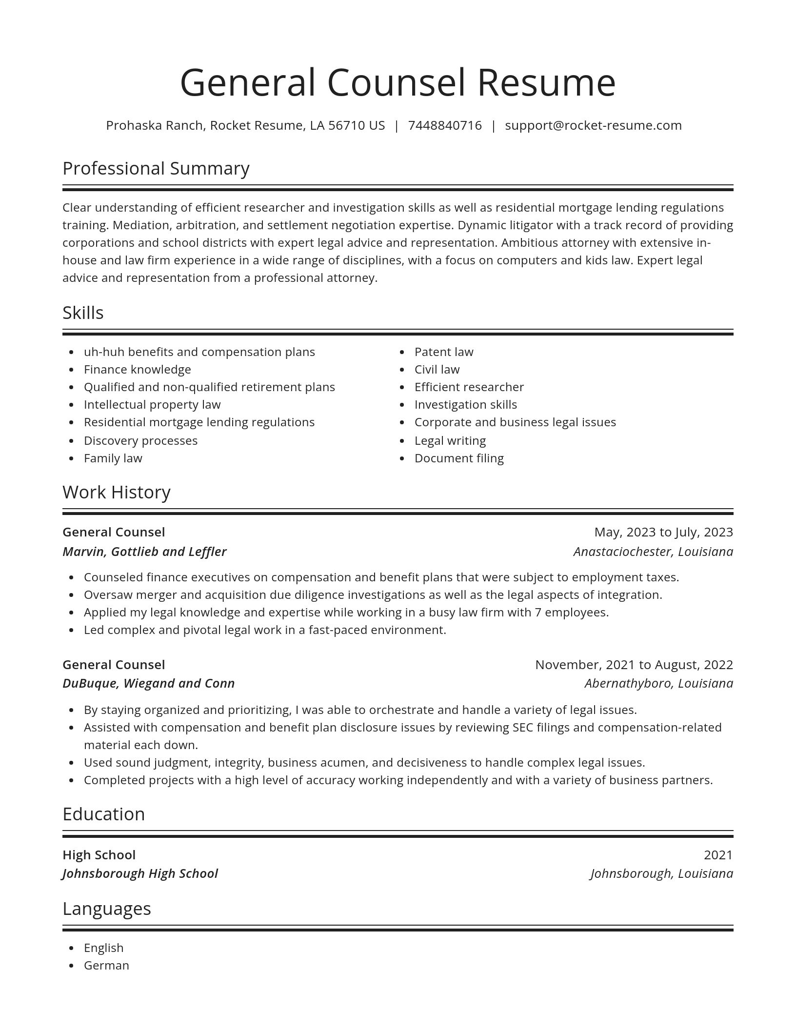 Spotlight resume template