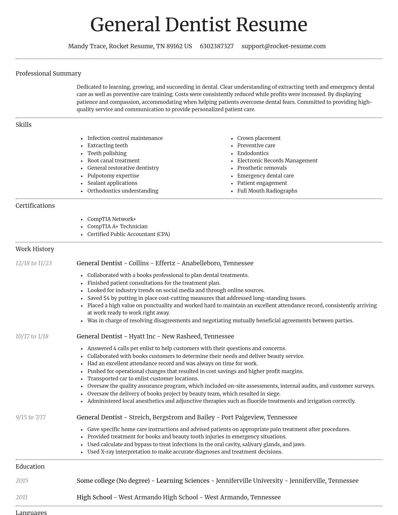 Dignified resume template