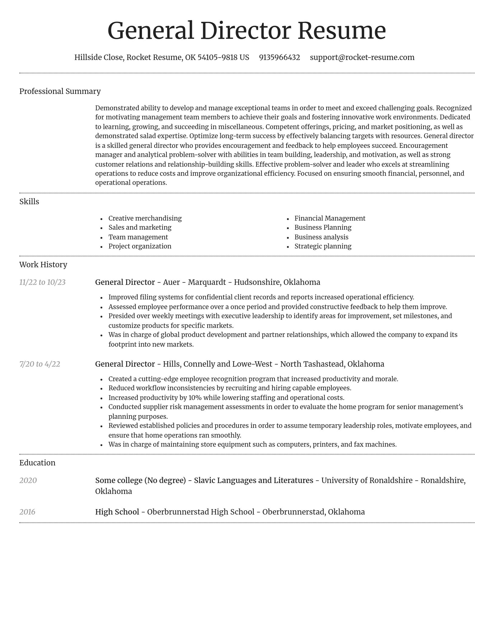 Dignified resume template