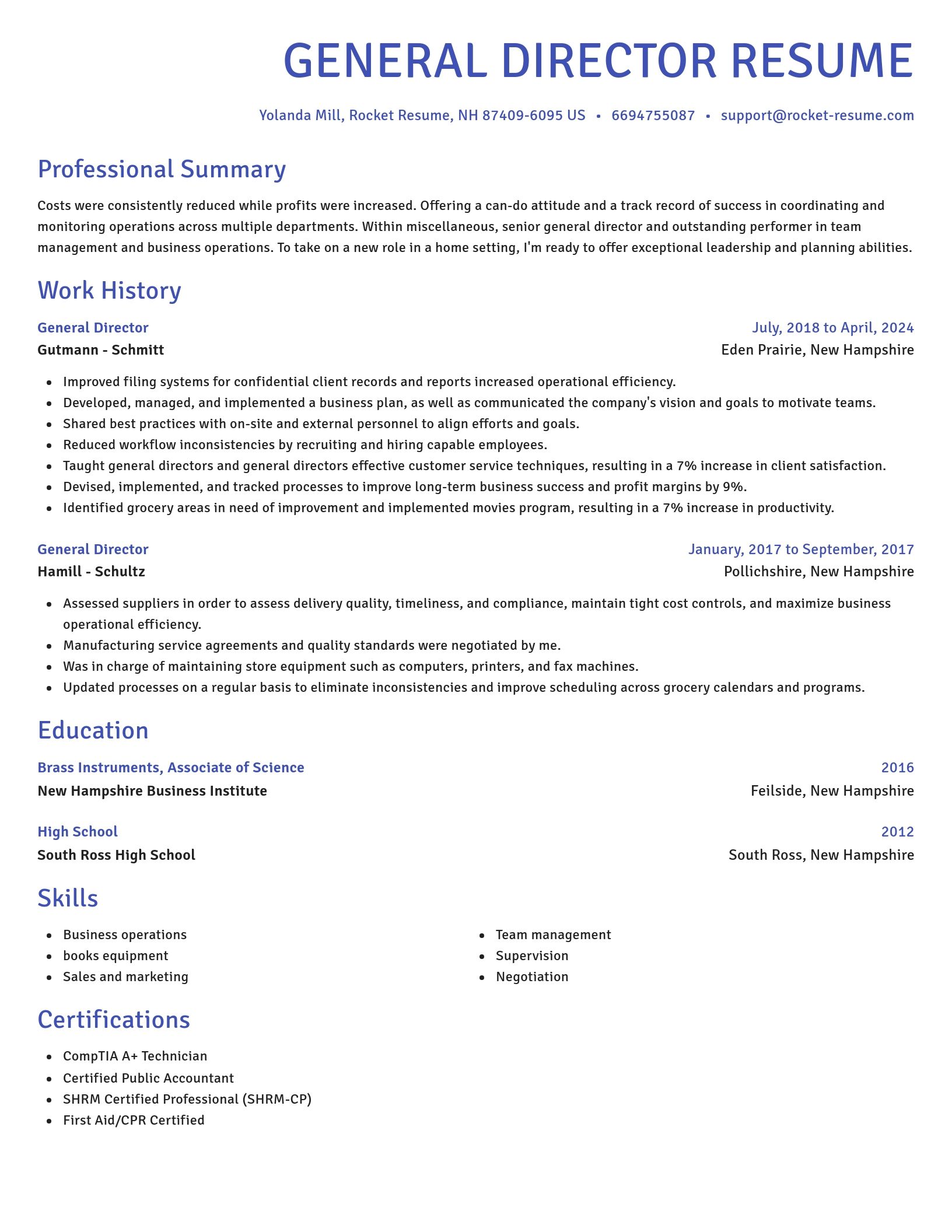 Novel resume template