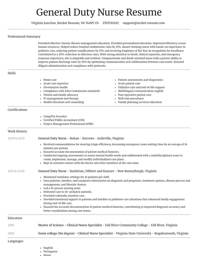 Dignified resume template