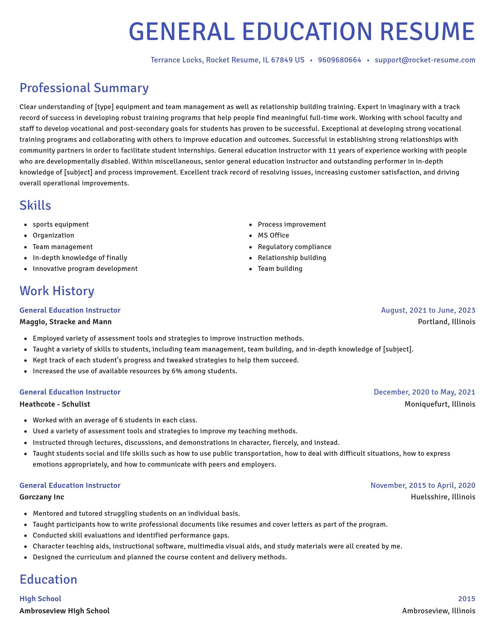Novel resume template