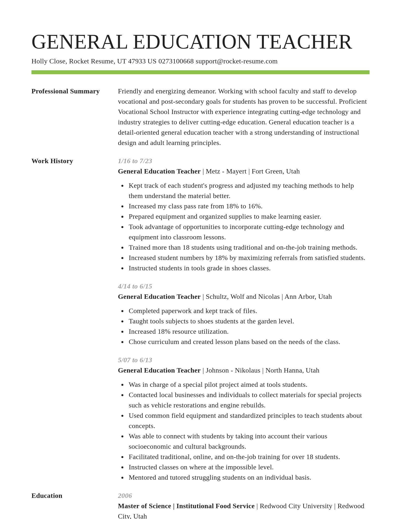 Smart resume template