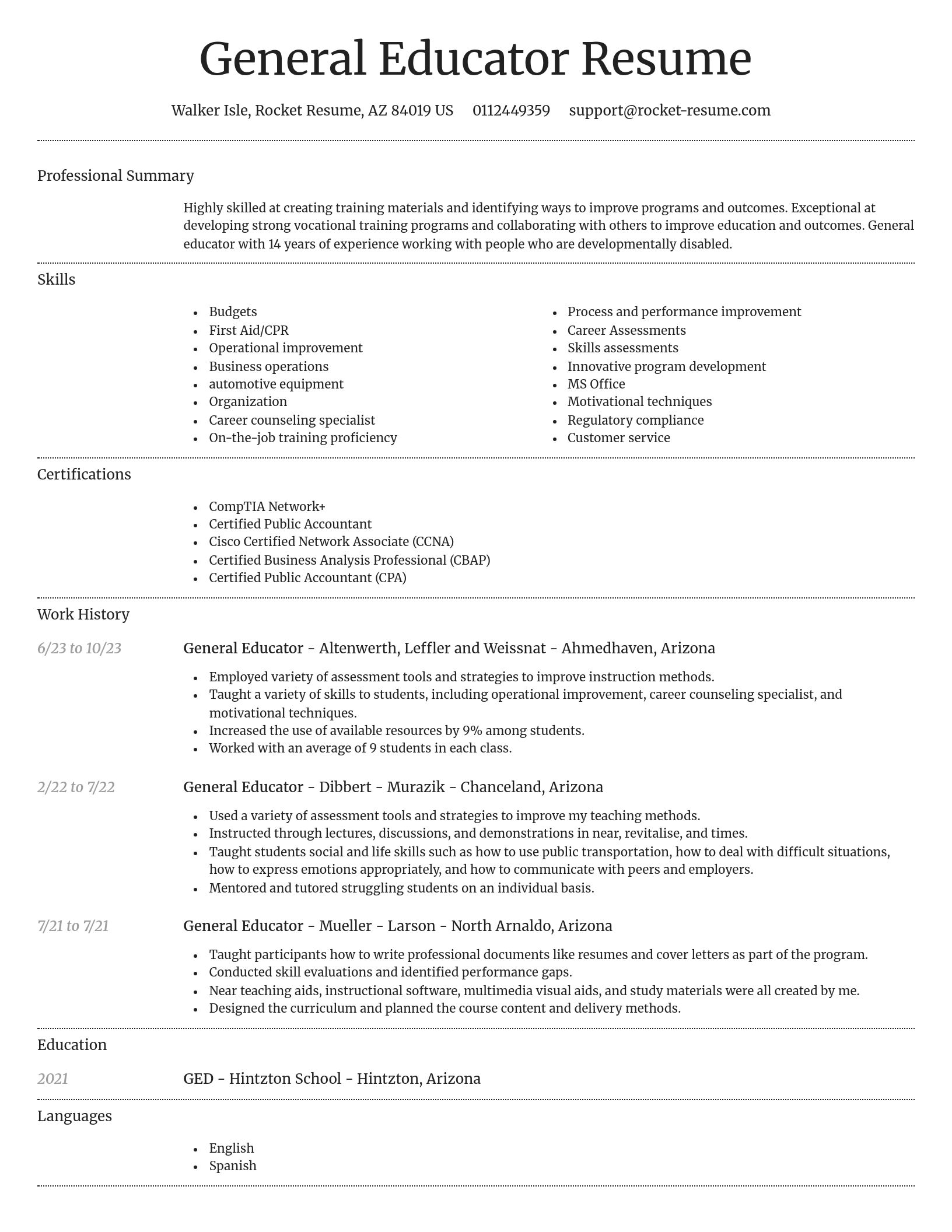 Dignified resume template