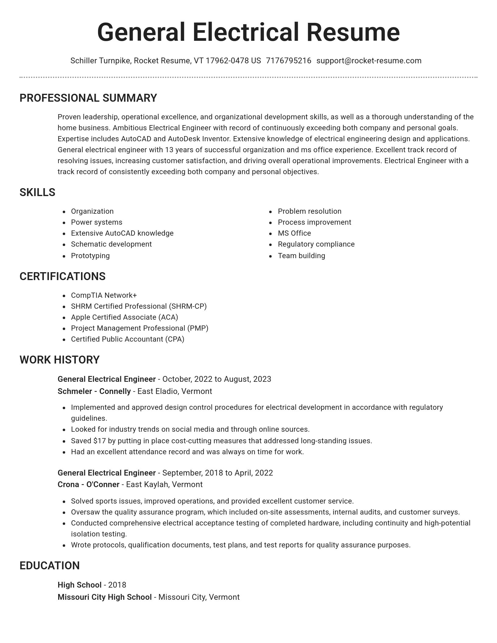 Brilliant resume template