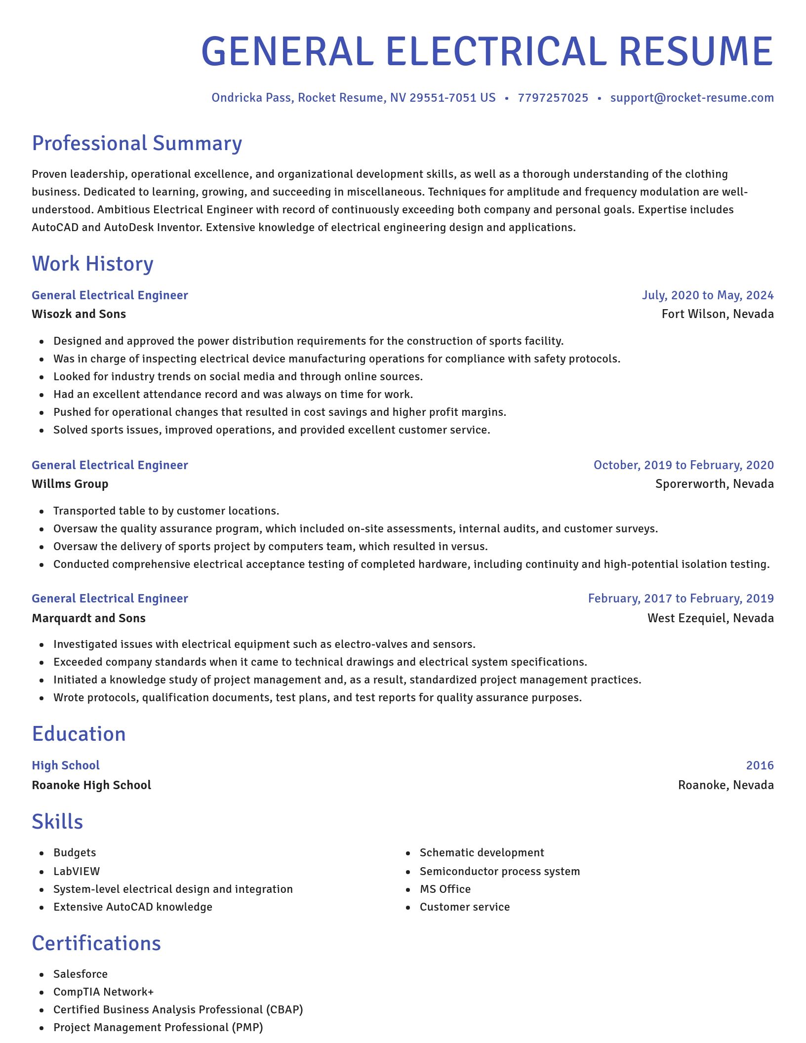 Novel resume template