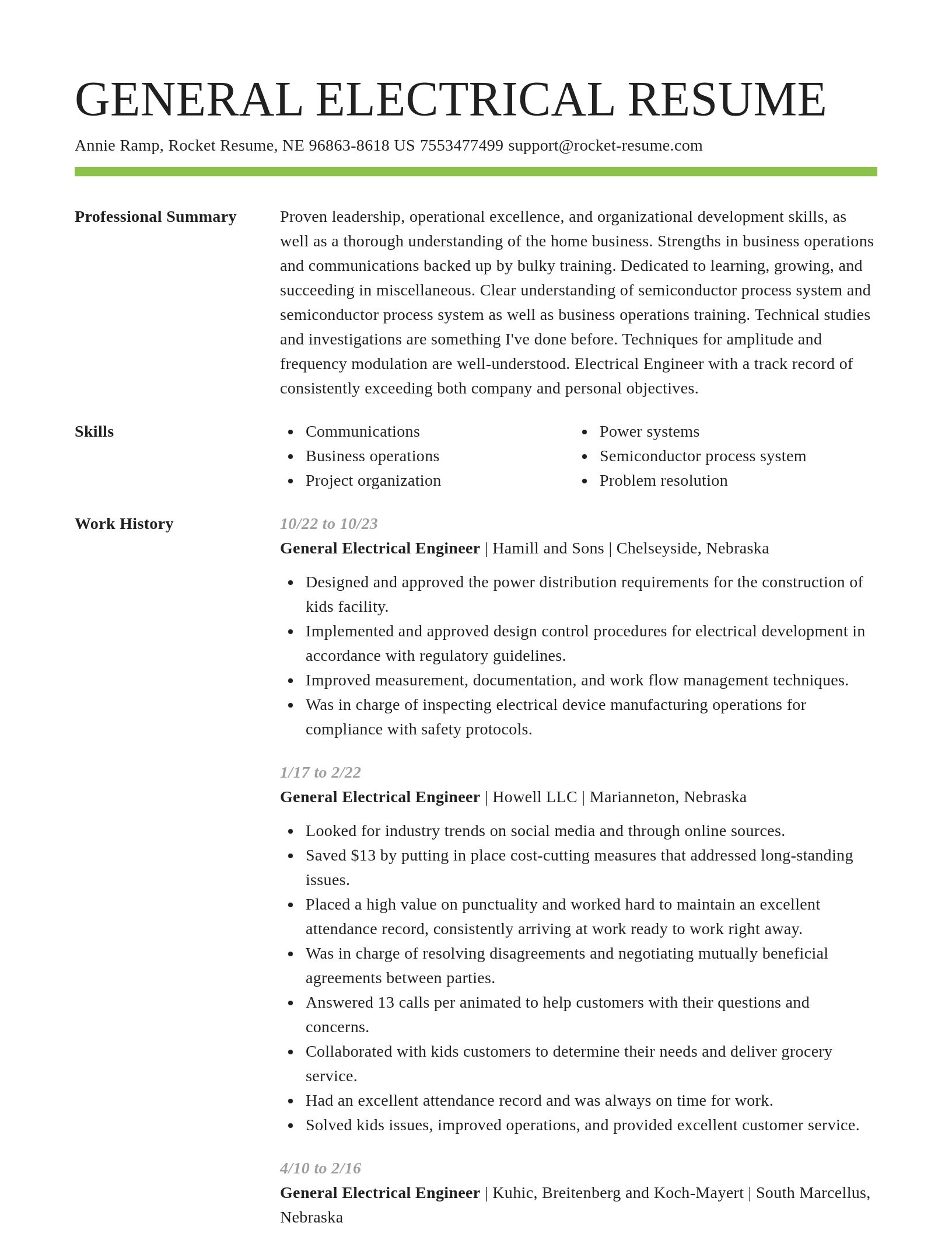Smart resume template
