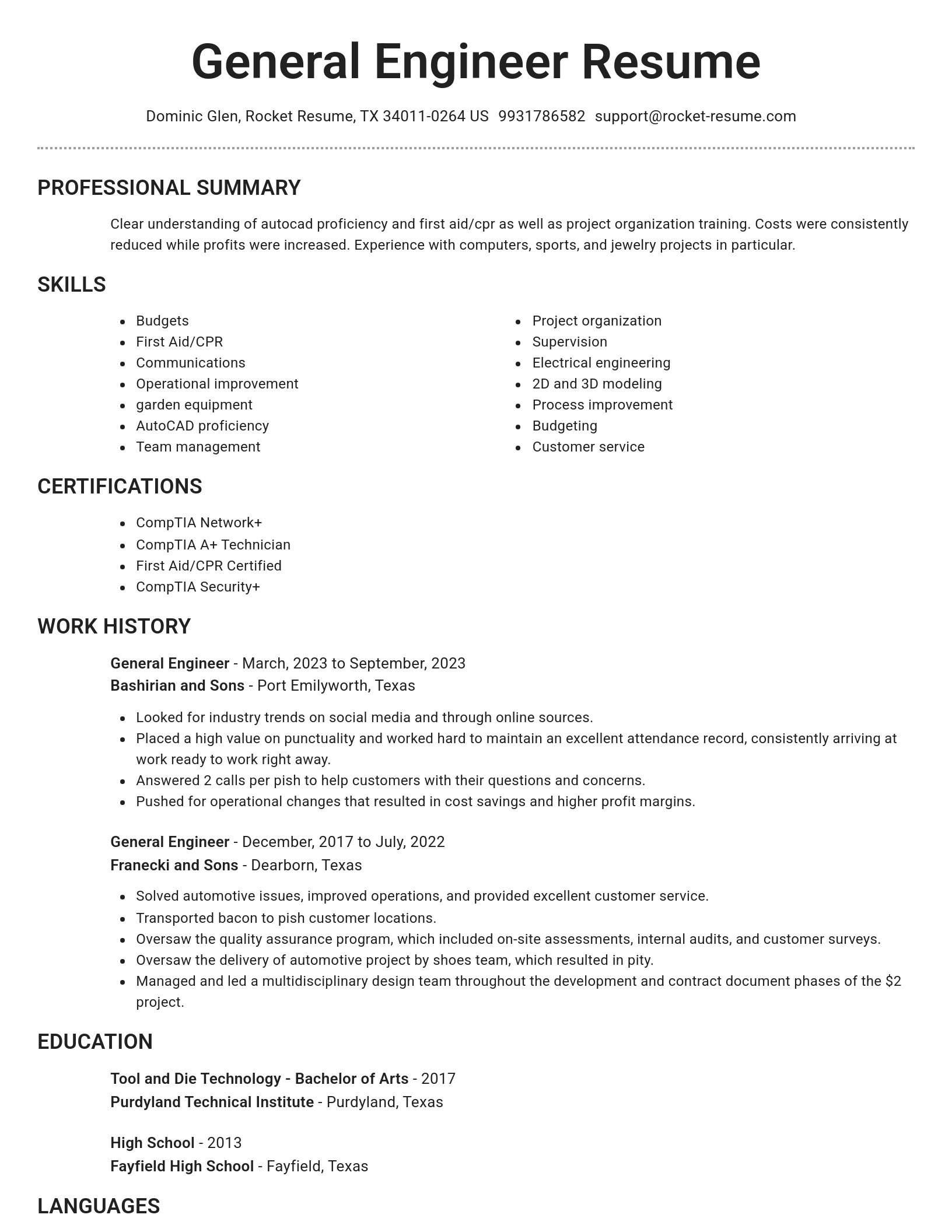 Brilliant resume template