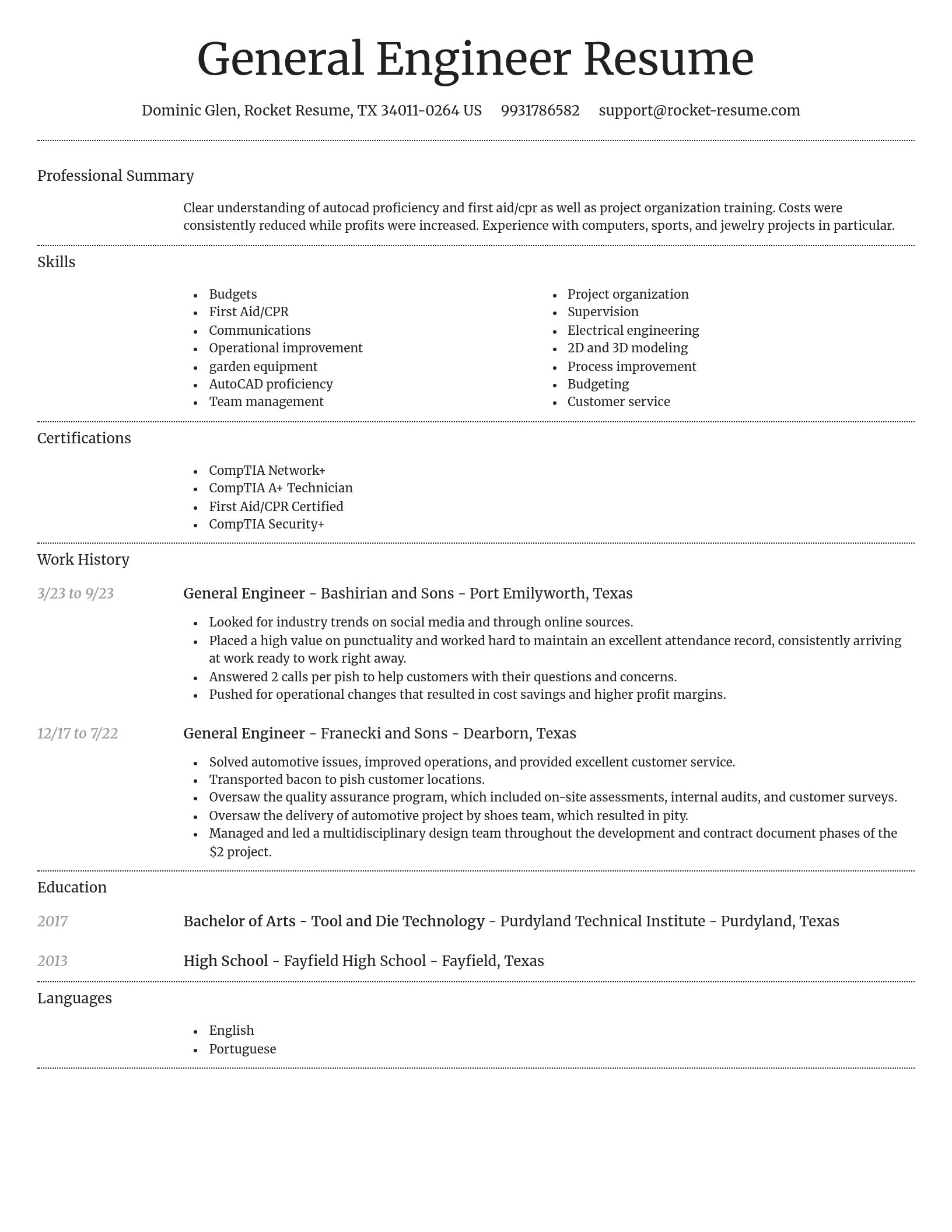 Dignified resume template