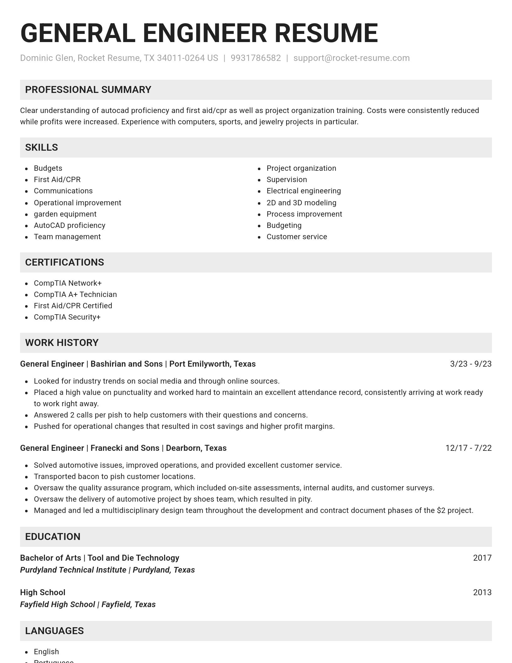 Genius resume template
