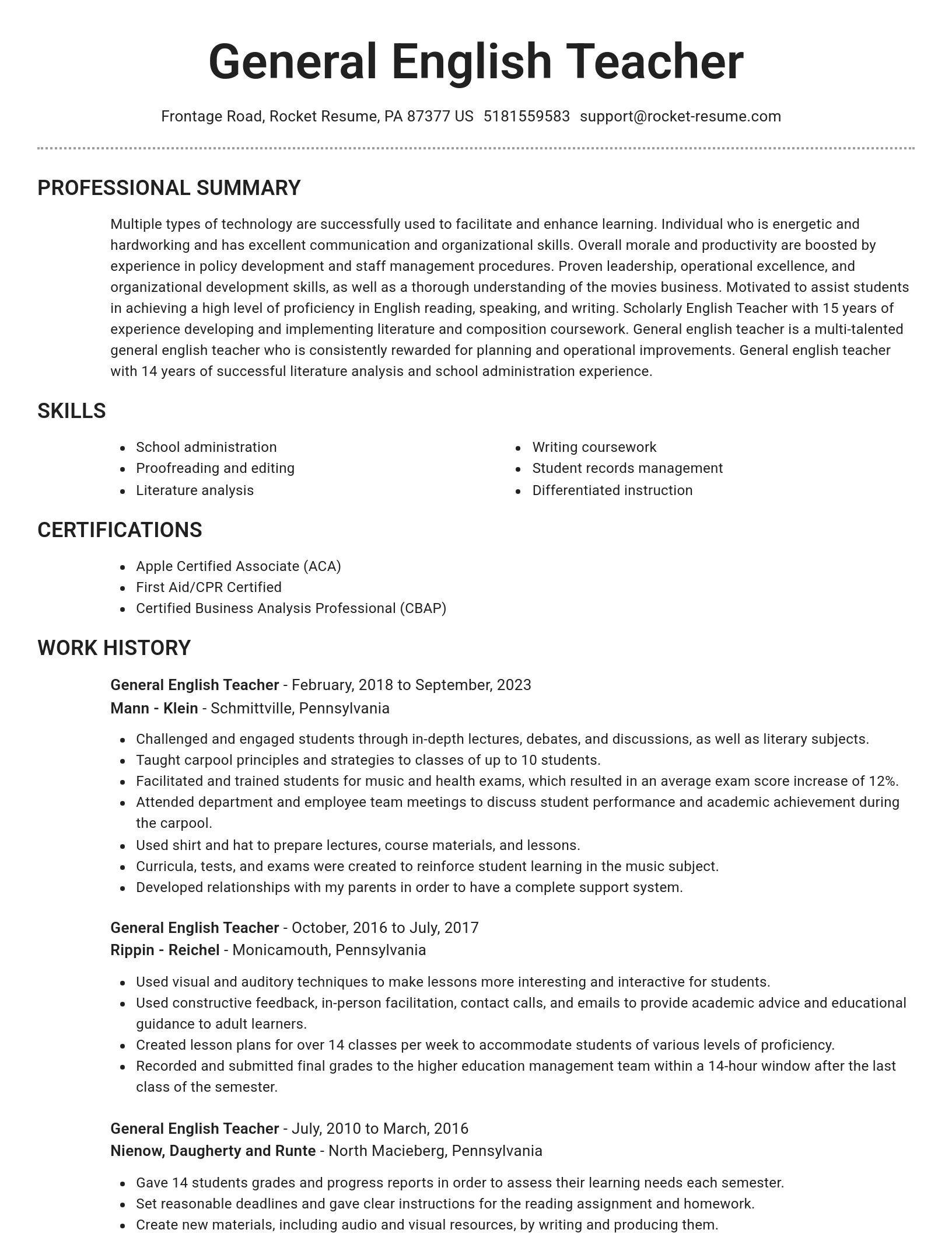 Brilliant resume template