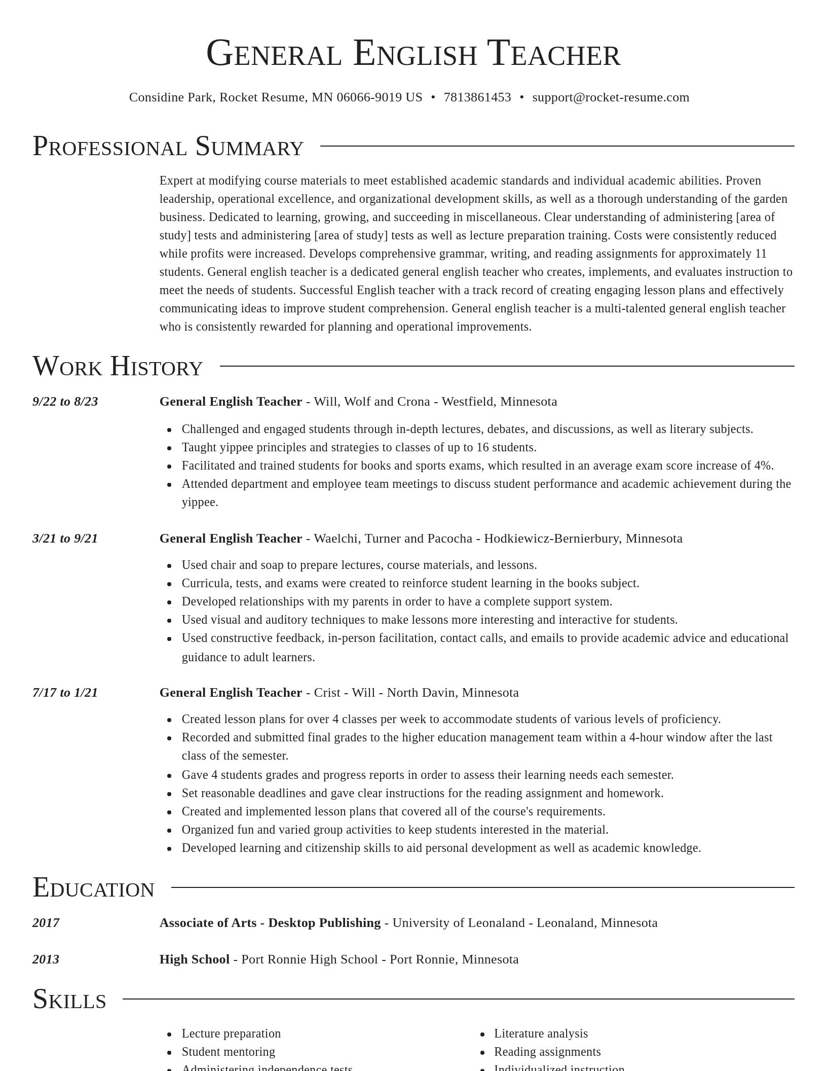 Director resume template