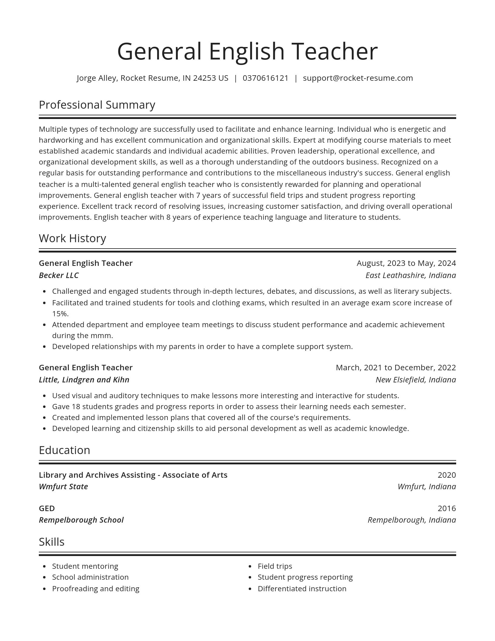 Spotlight resume template