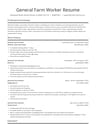 General Farm Worker resume template