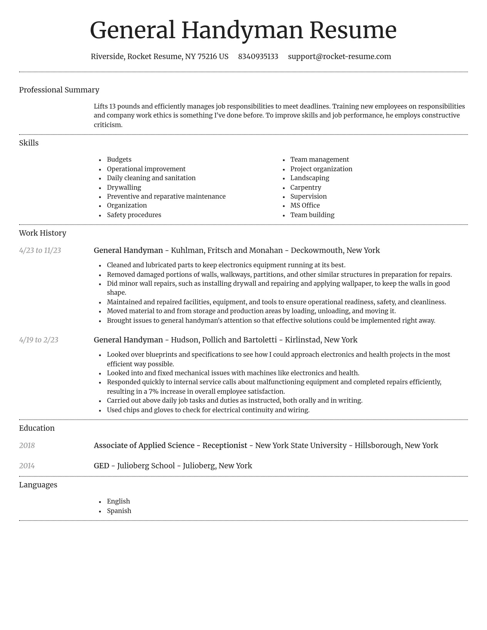 Dignified resume template