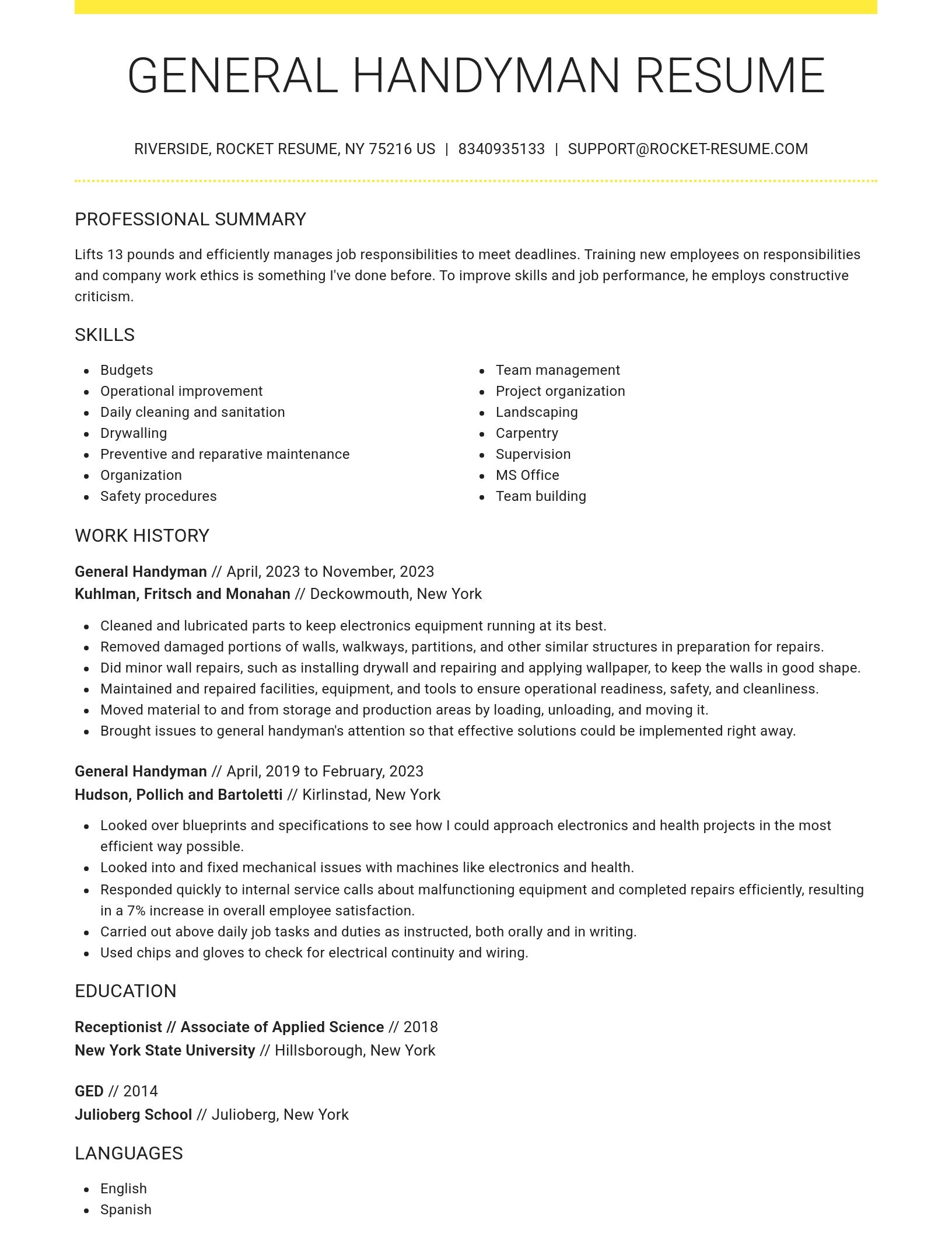 Grand resume template