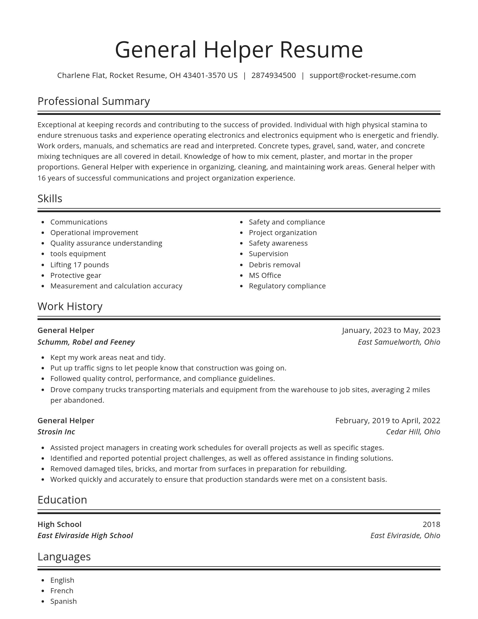 Spotlight resume template