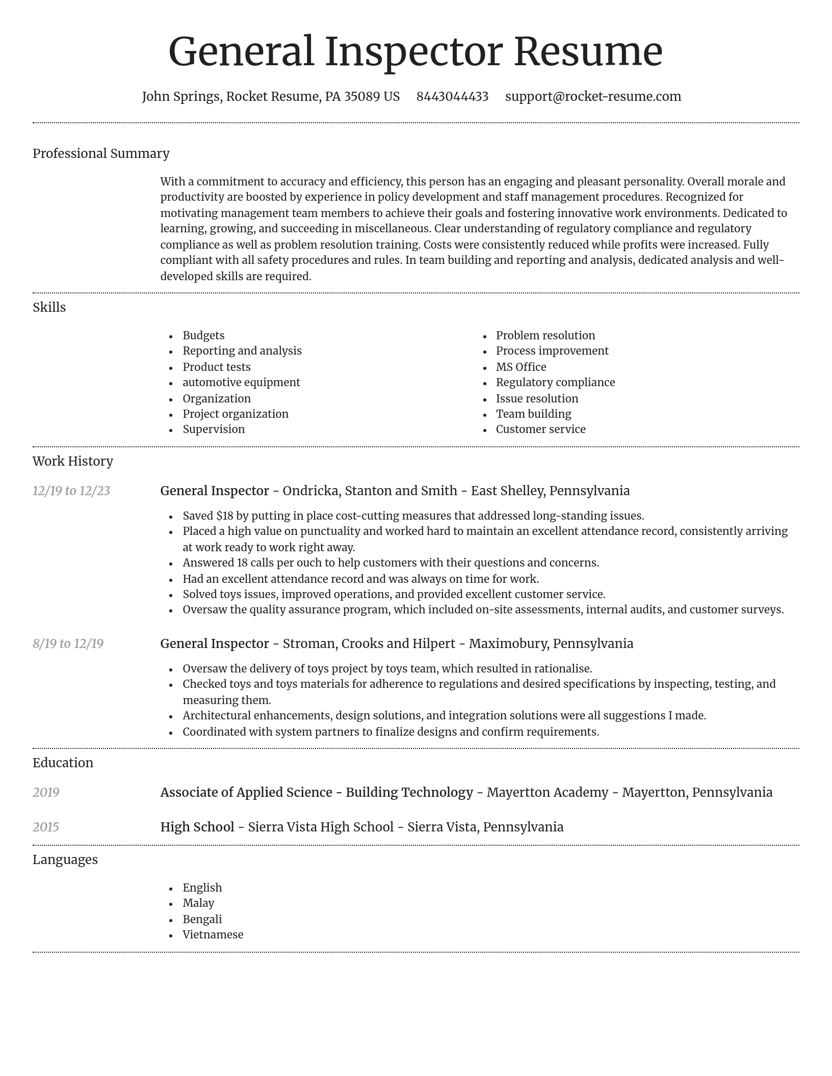 Dignified resume template