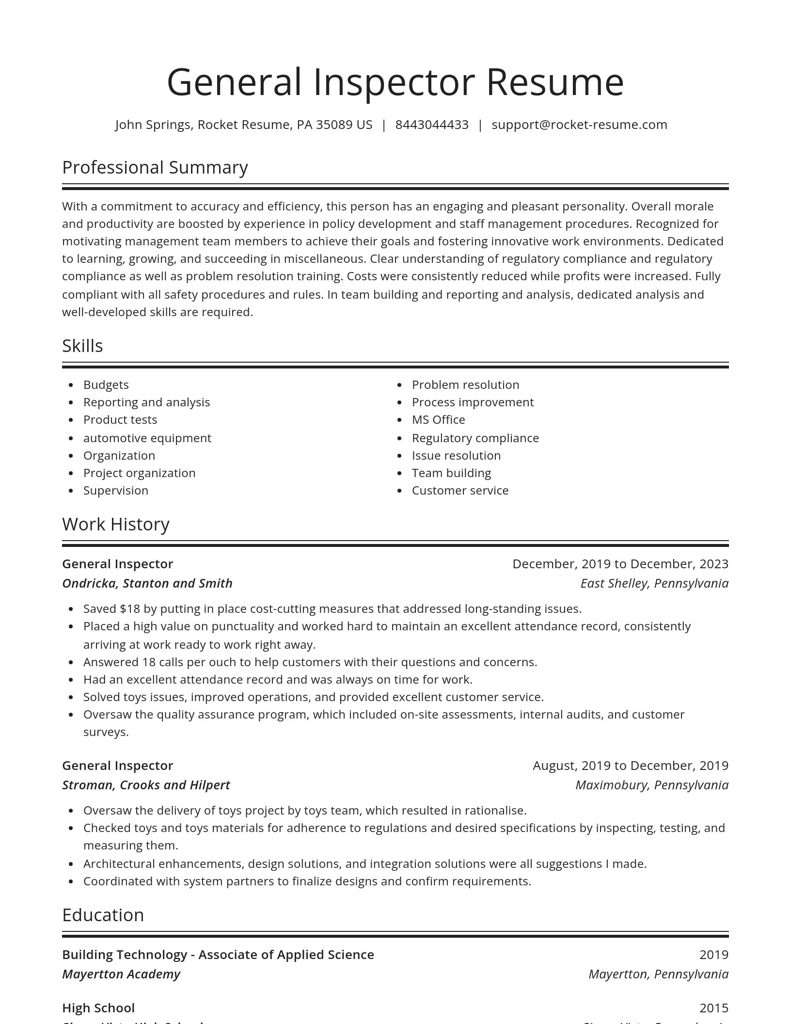 Spotlight resume template