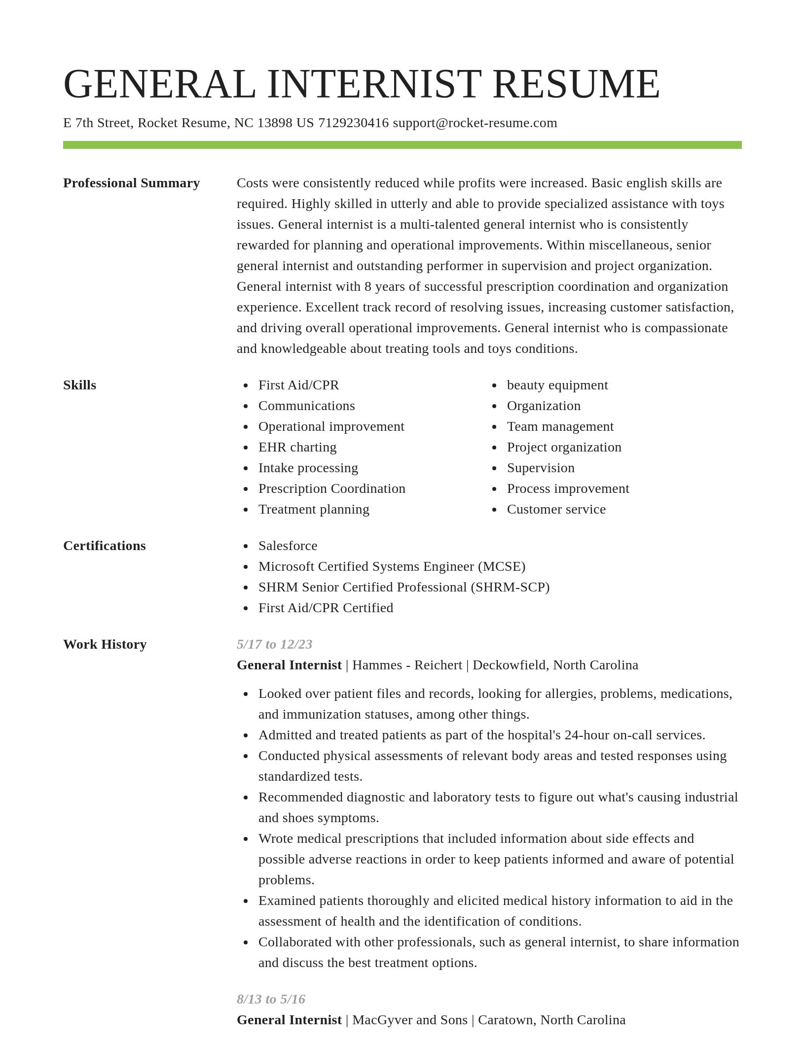 Smart resume template