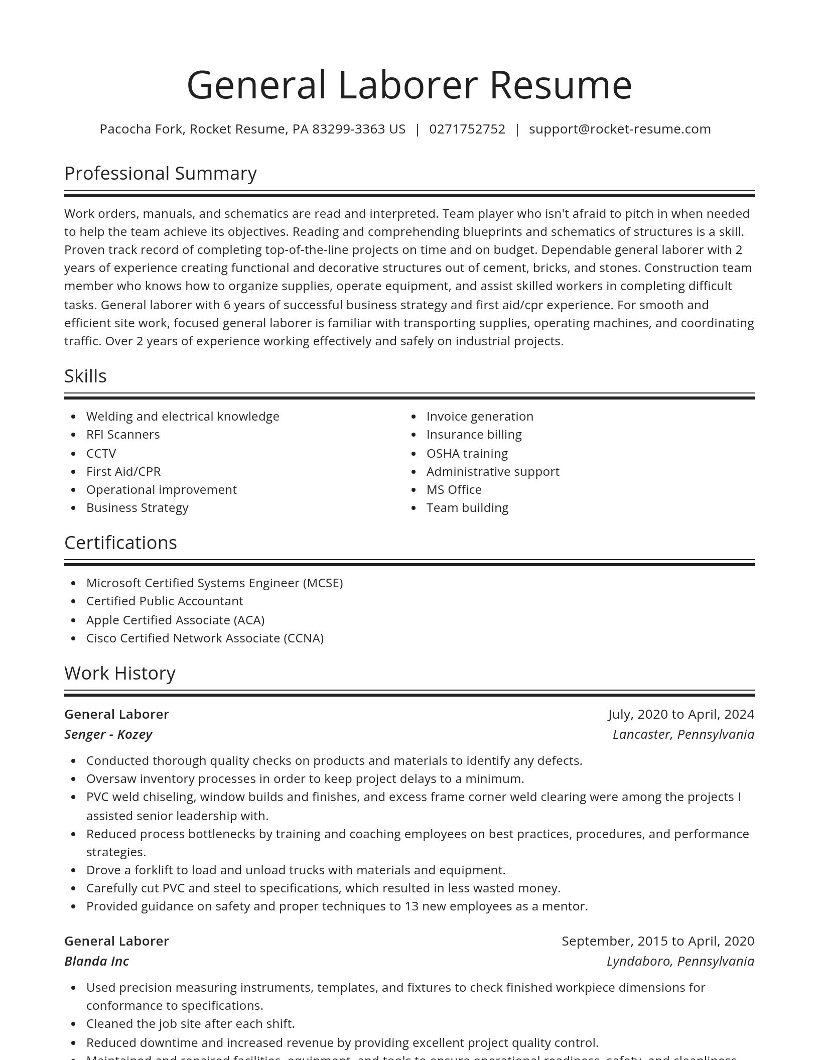 Spotlight resume template
