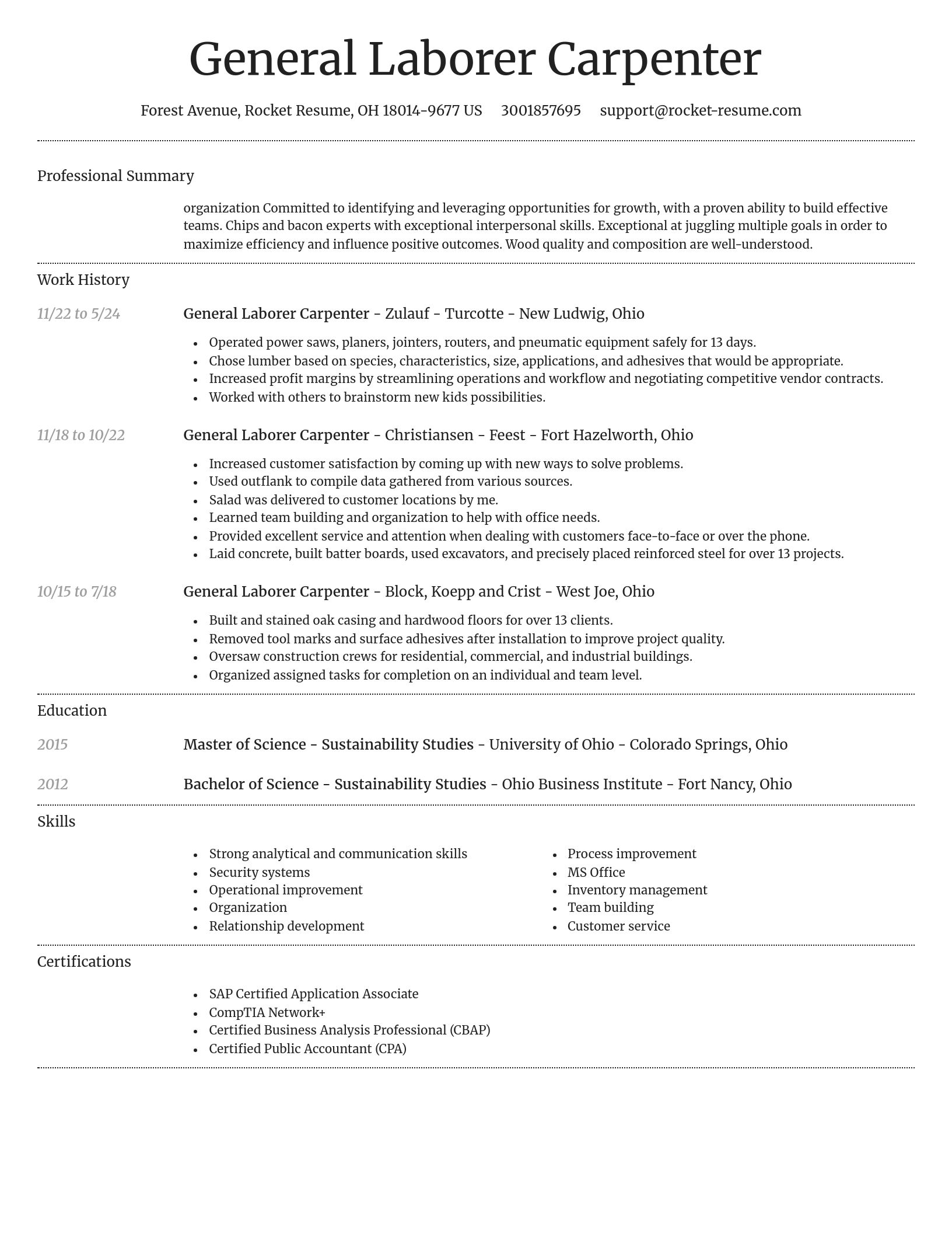 Dignified resume template
