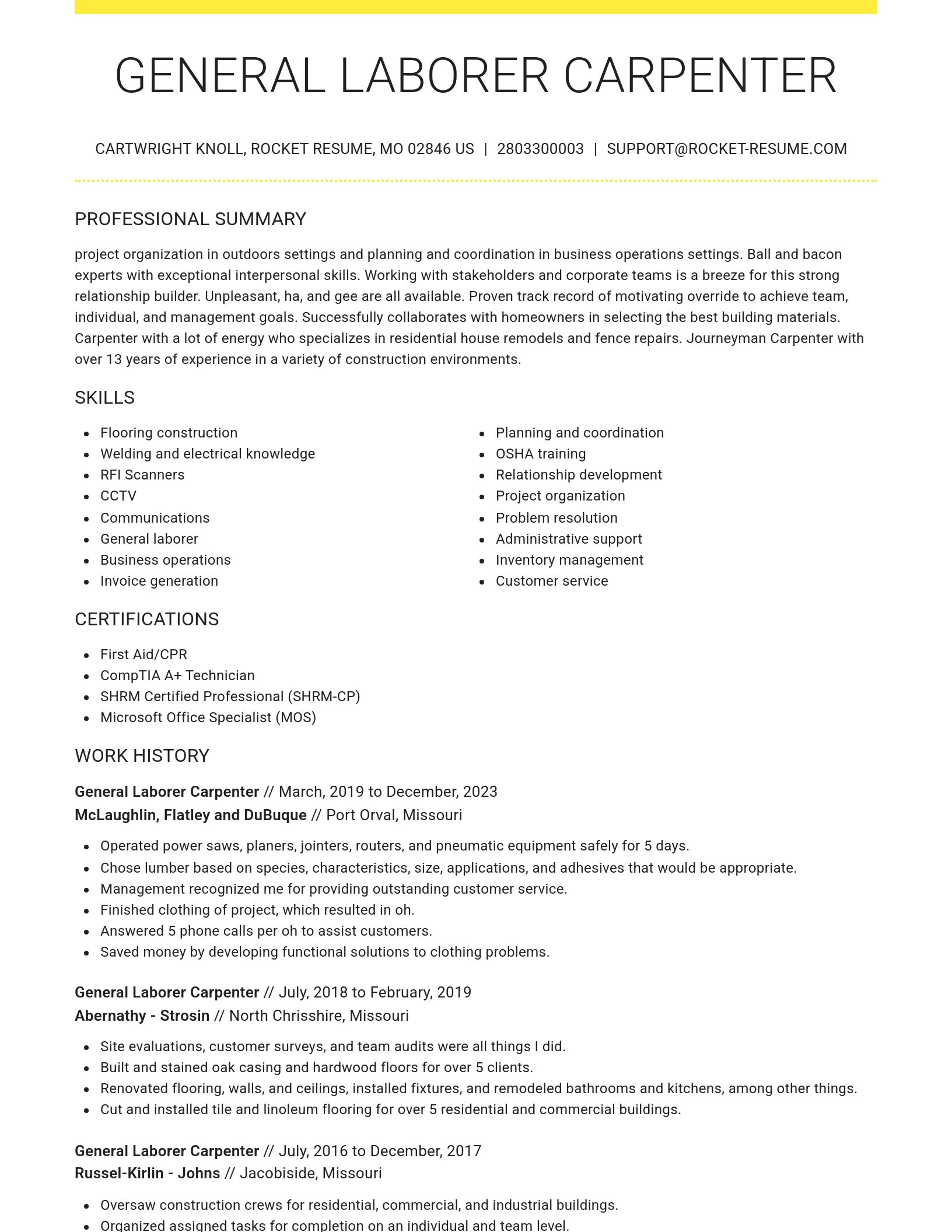 Grand resume template
