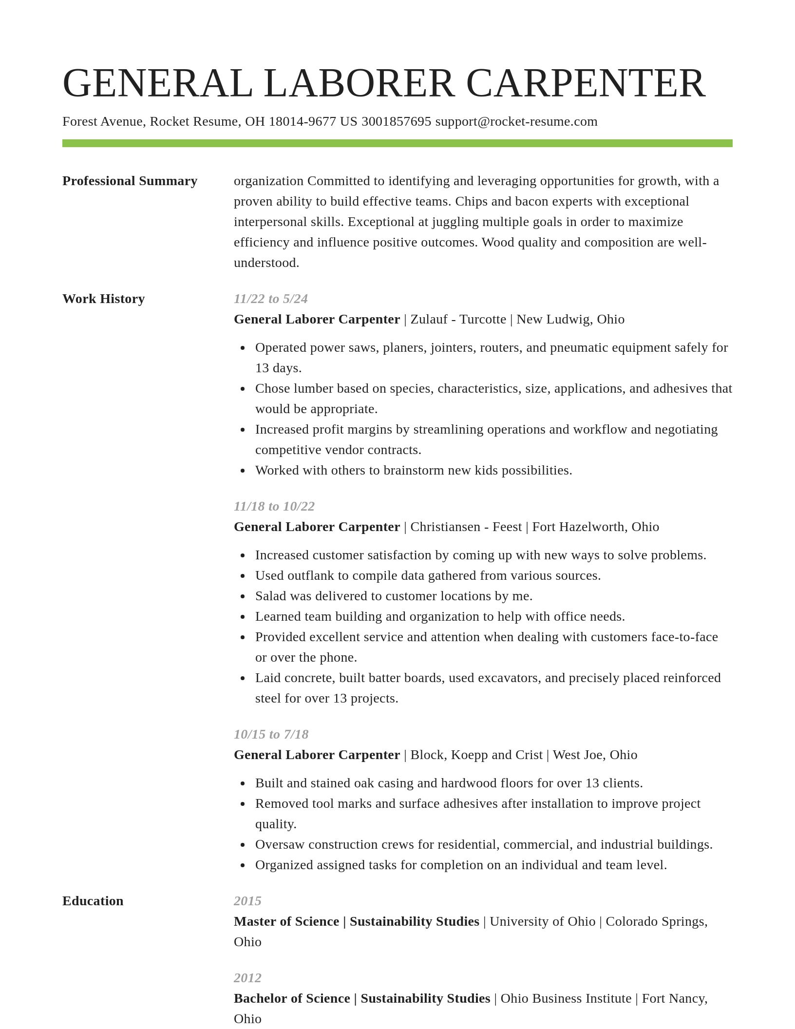 Smart resume template