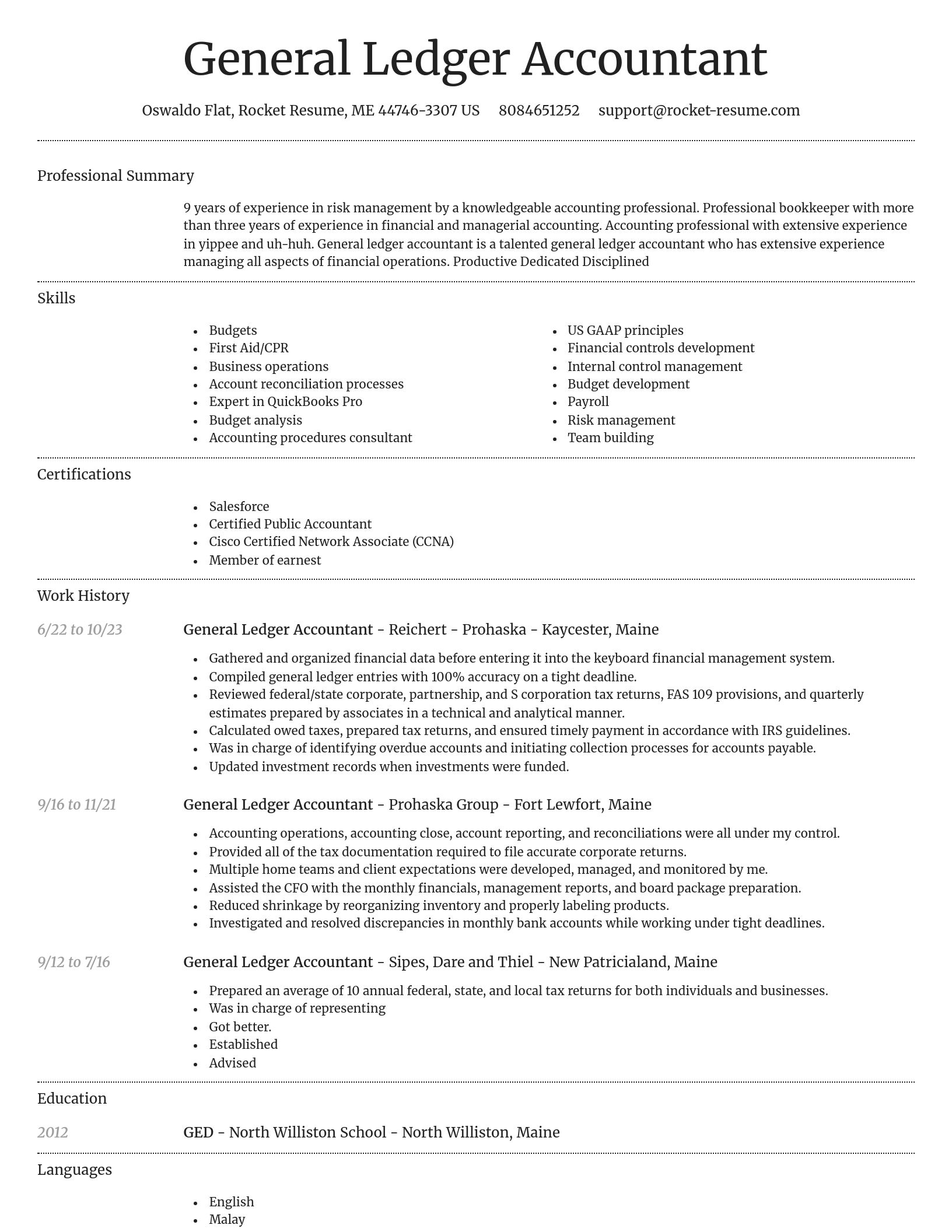 Dignified resume template