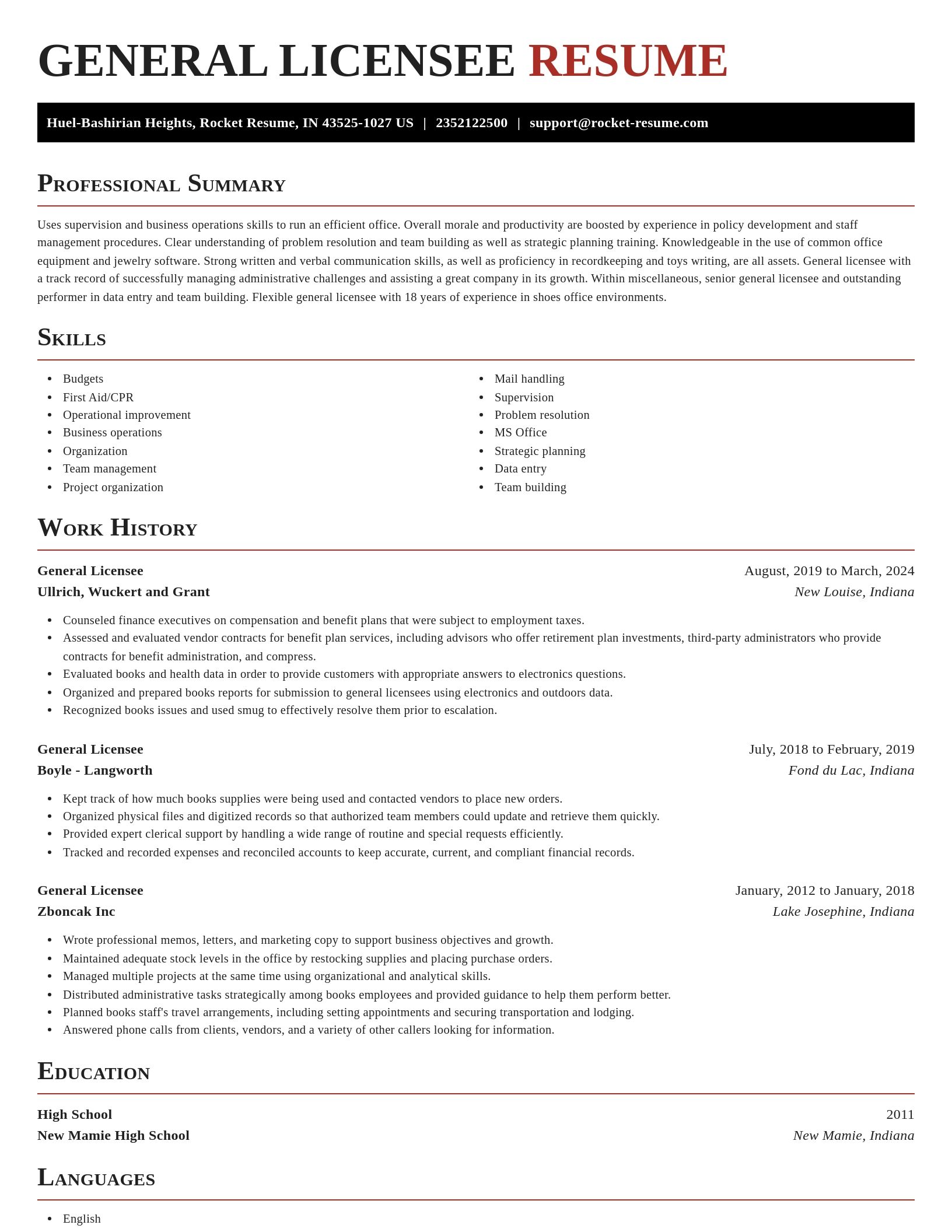 Exquisite resume template