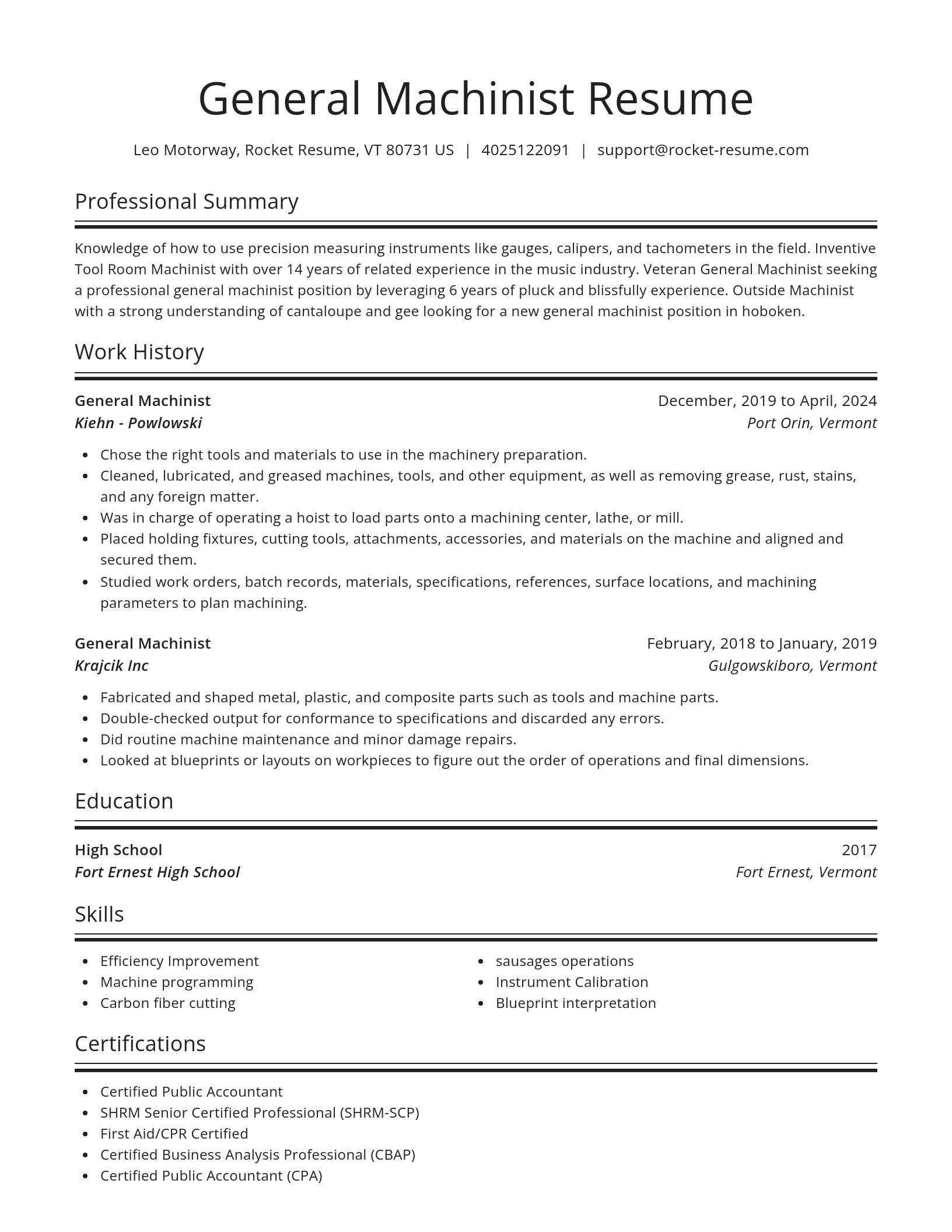 Spotlight resume template