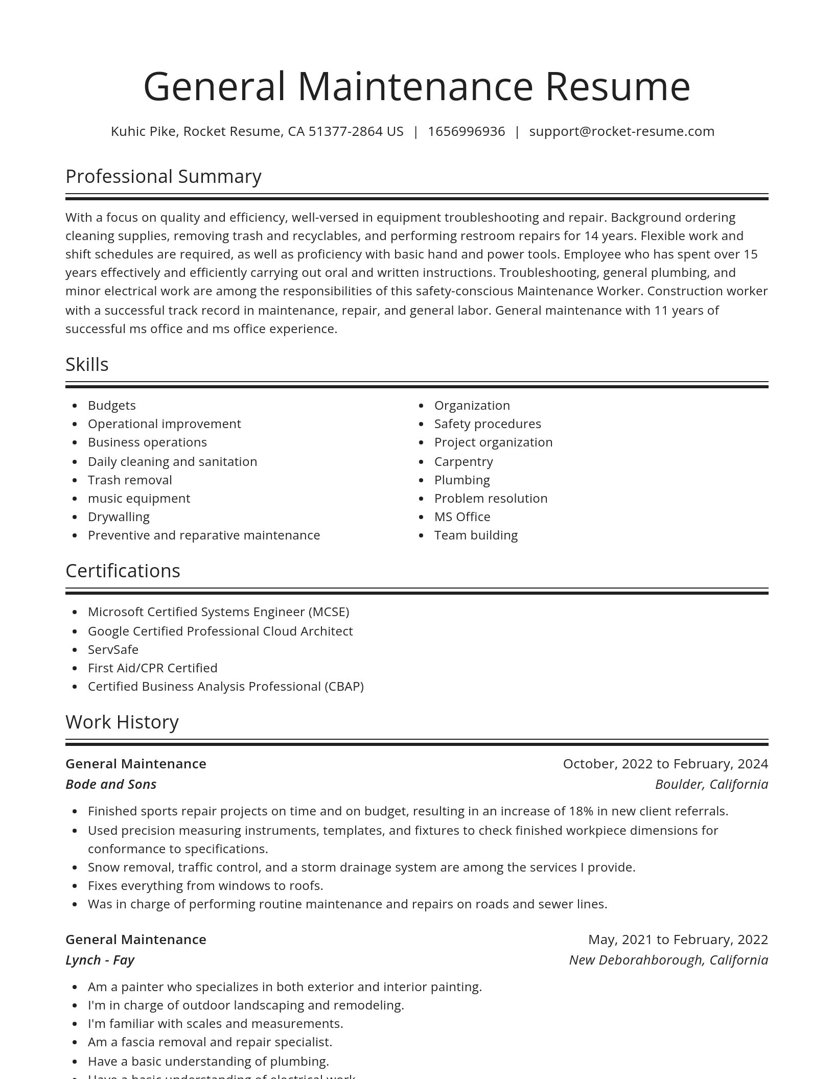 Spotlight resume template