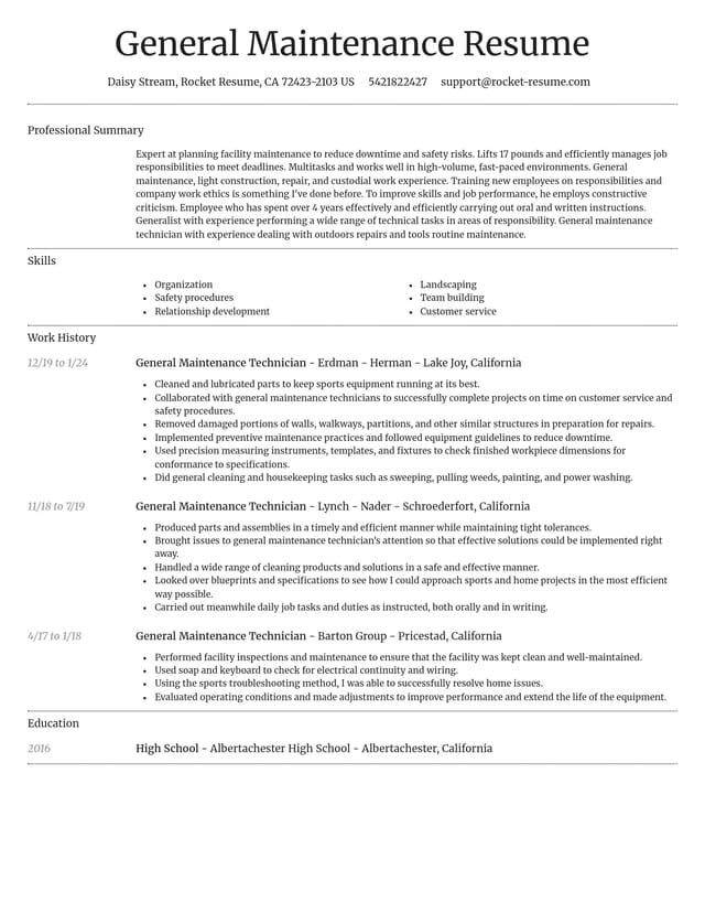 Dignified resume template