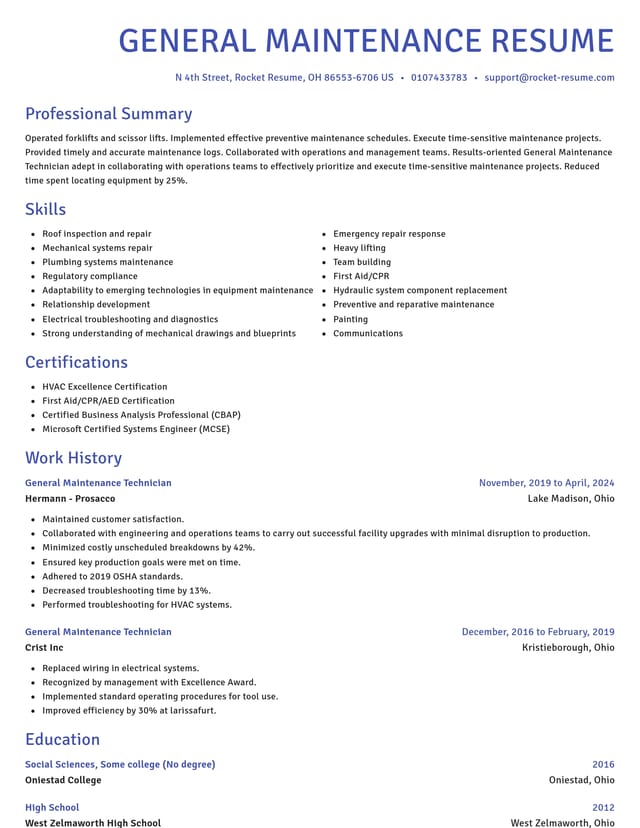 Novel resume template