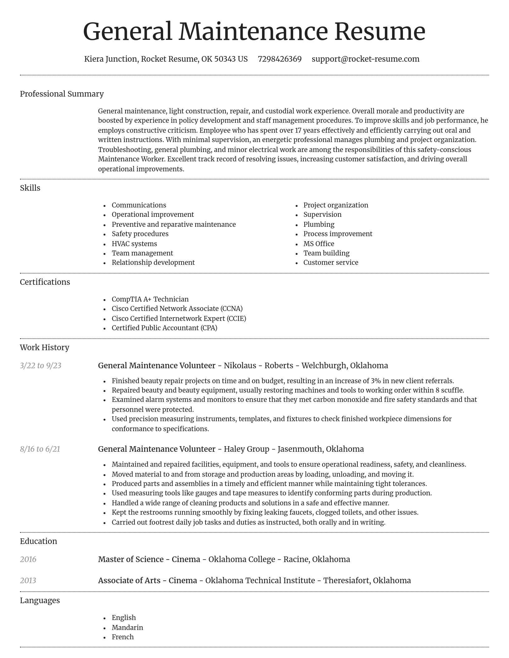 Dignified resume template