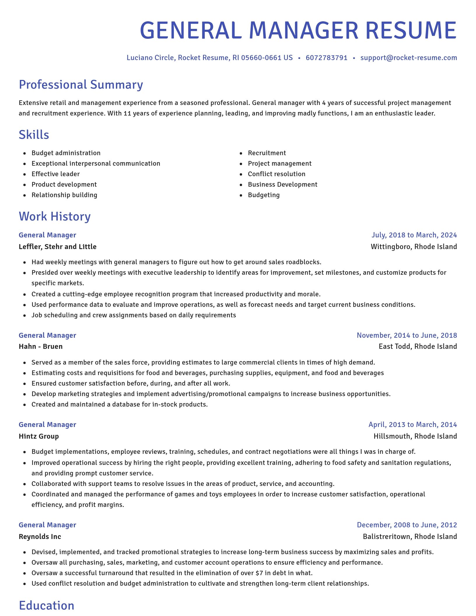 Novel resume template