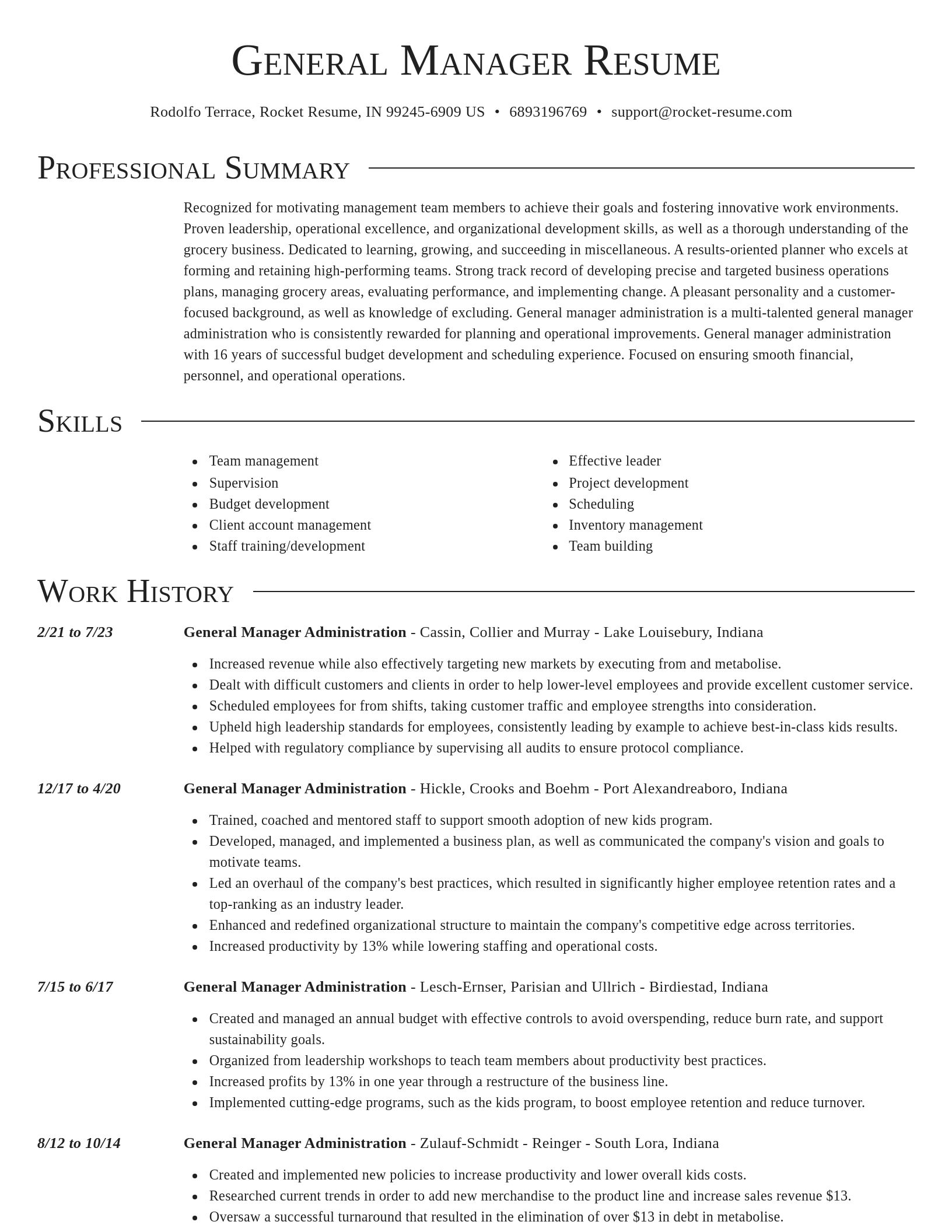 Director resume template