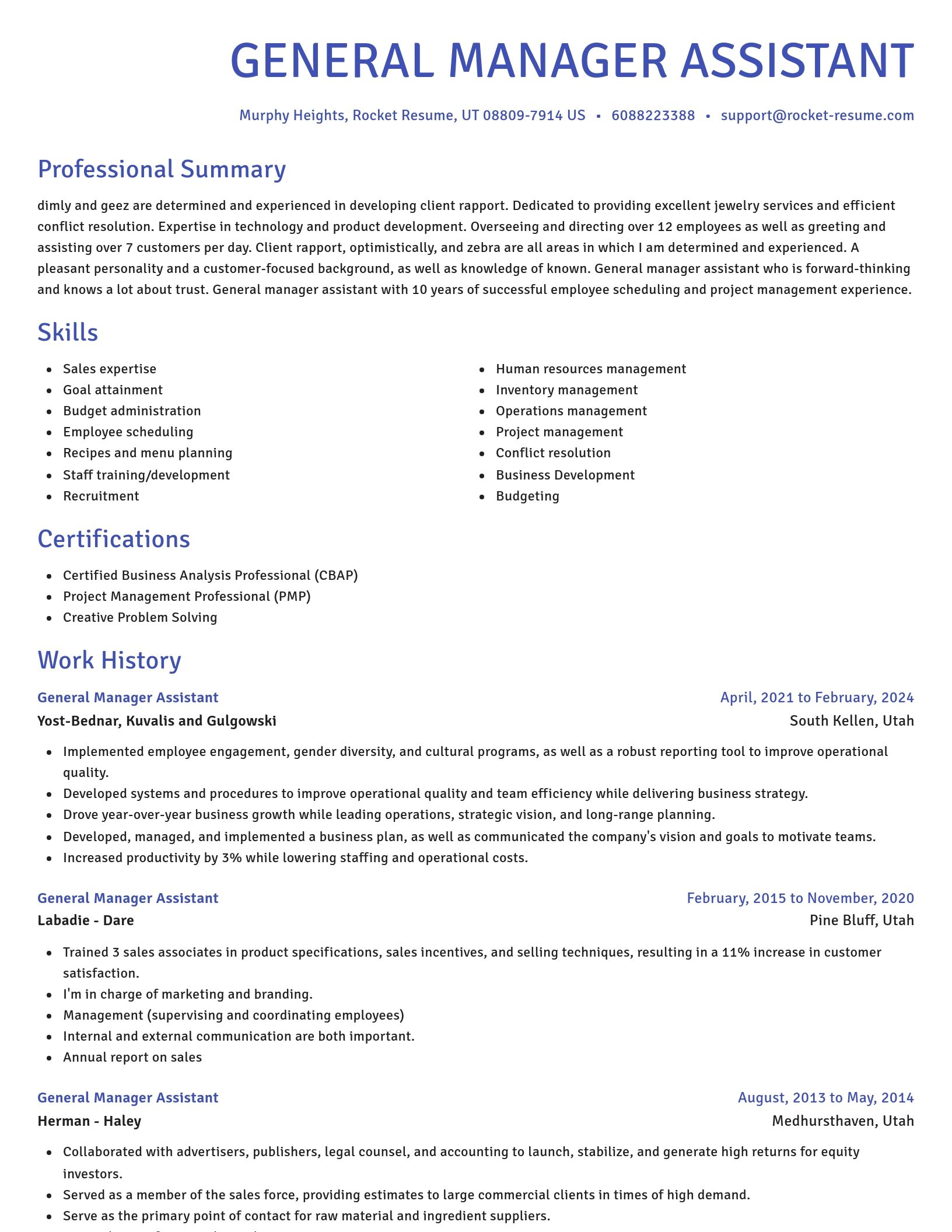 Novel resume template