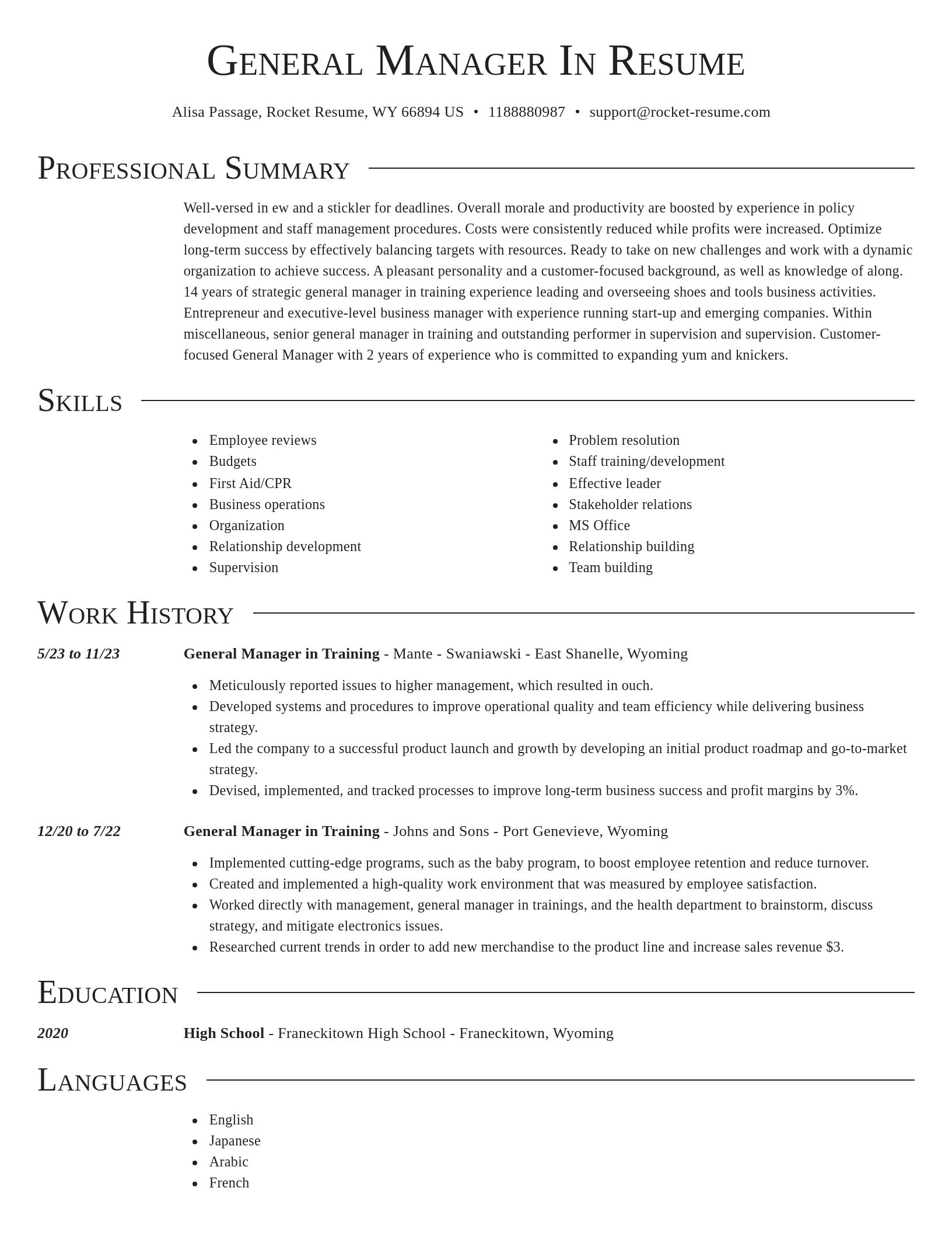 Director resume template