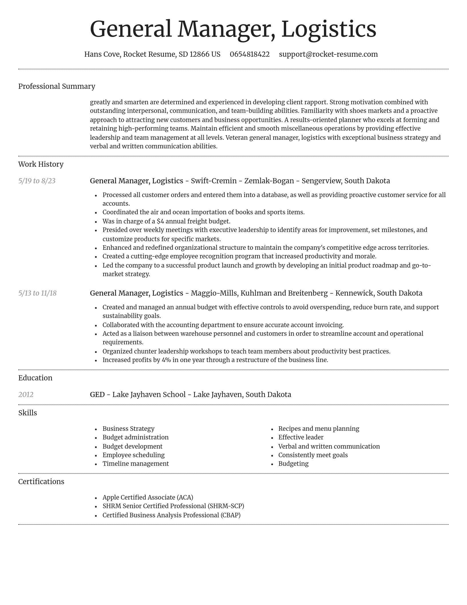 Dignified resume template