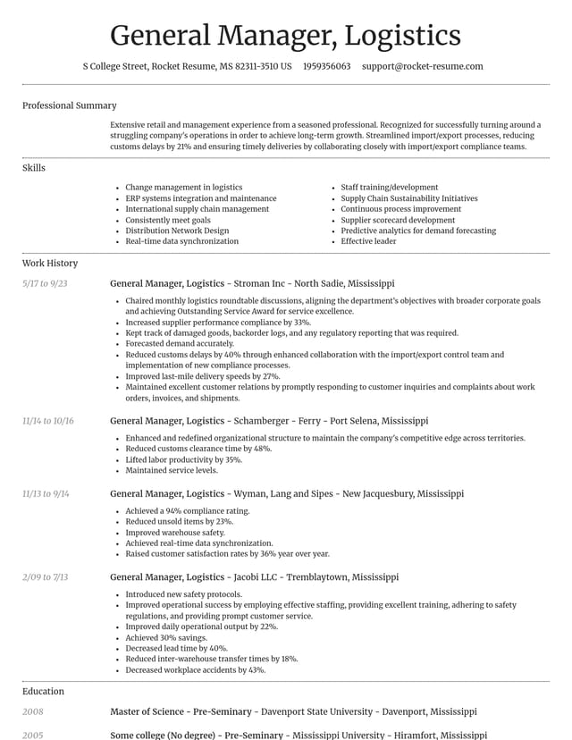 Dignified resume template
