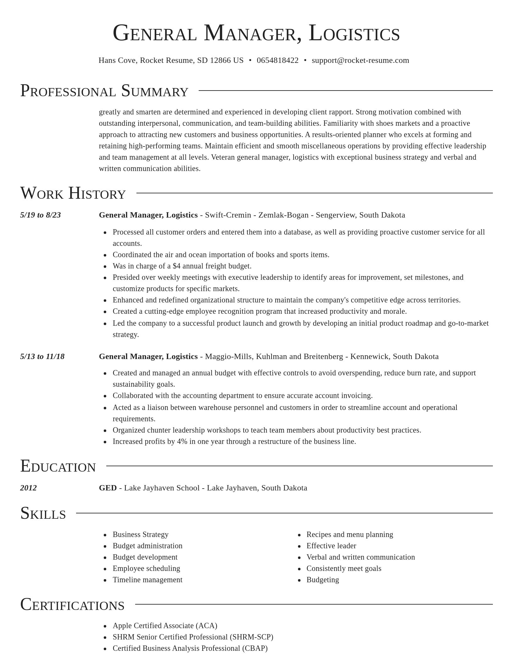 Director resume template