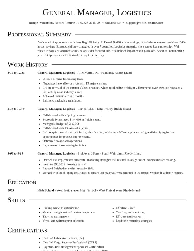 Director resume template